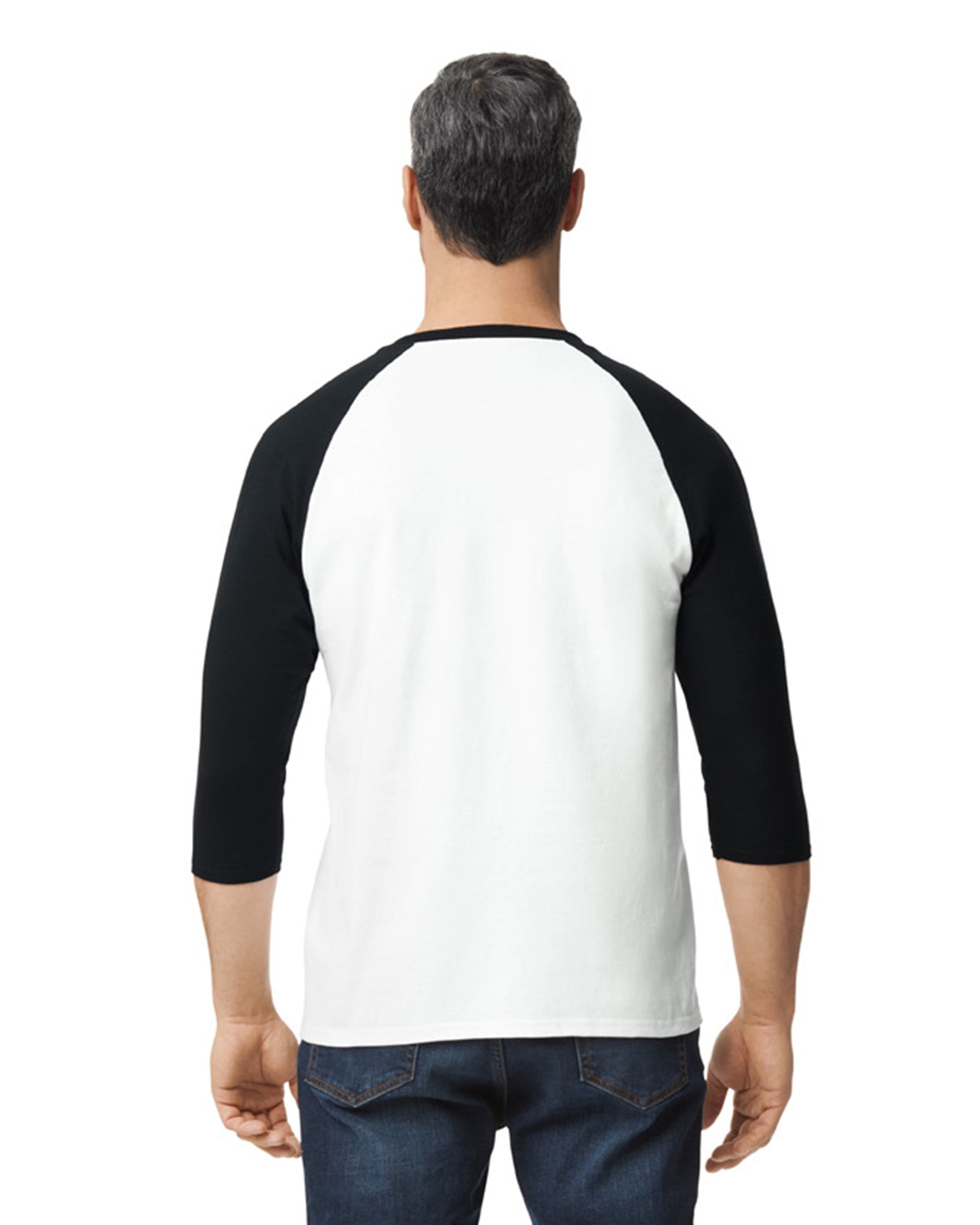 Unisex Heavy Cotton��� 3/4-Raglan Sleeve T-Shirt - White / Black