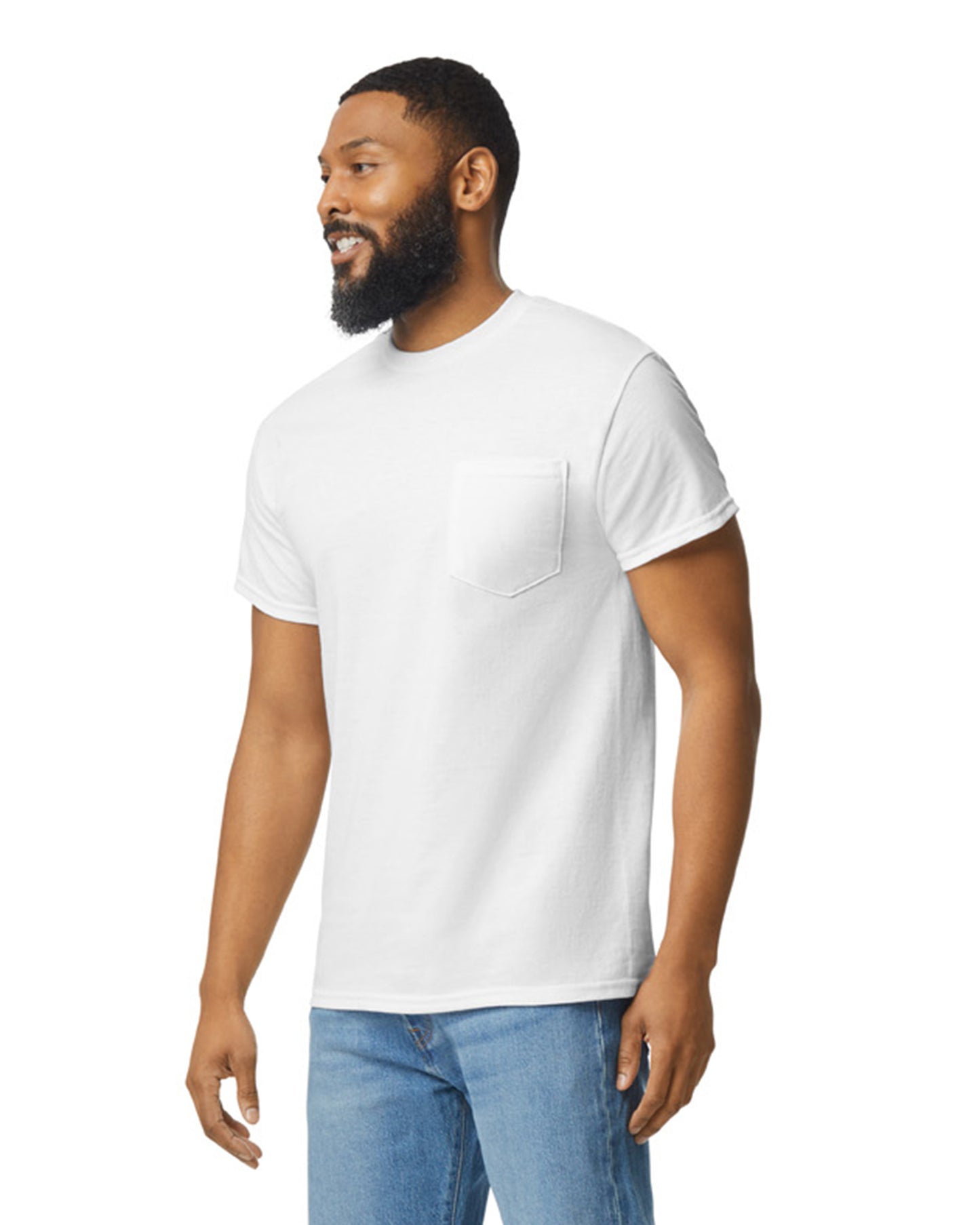 Unisex 50/50 Pocket T-Shirt - White