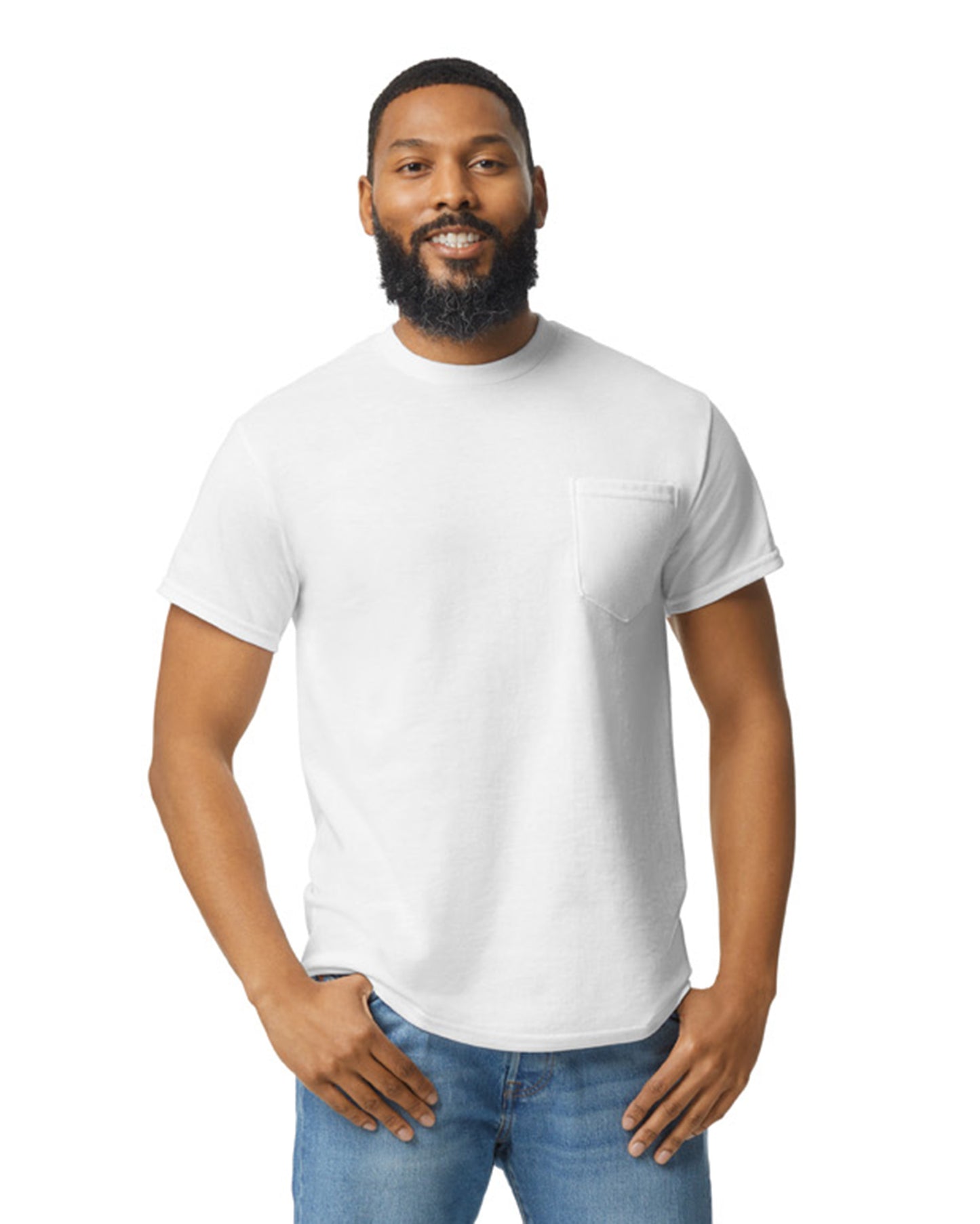 Unisex 50/50 Pocket T-Shirt - White