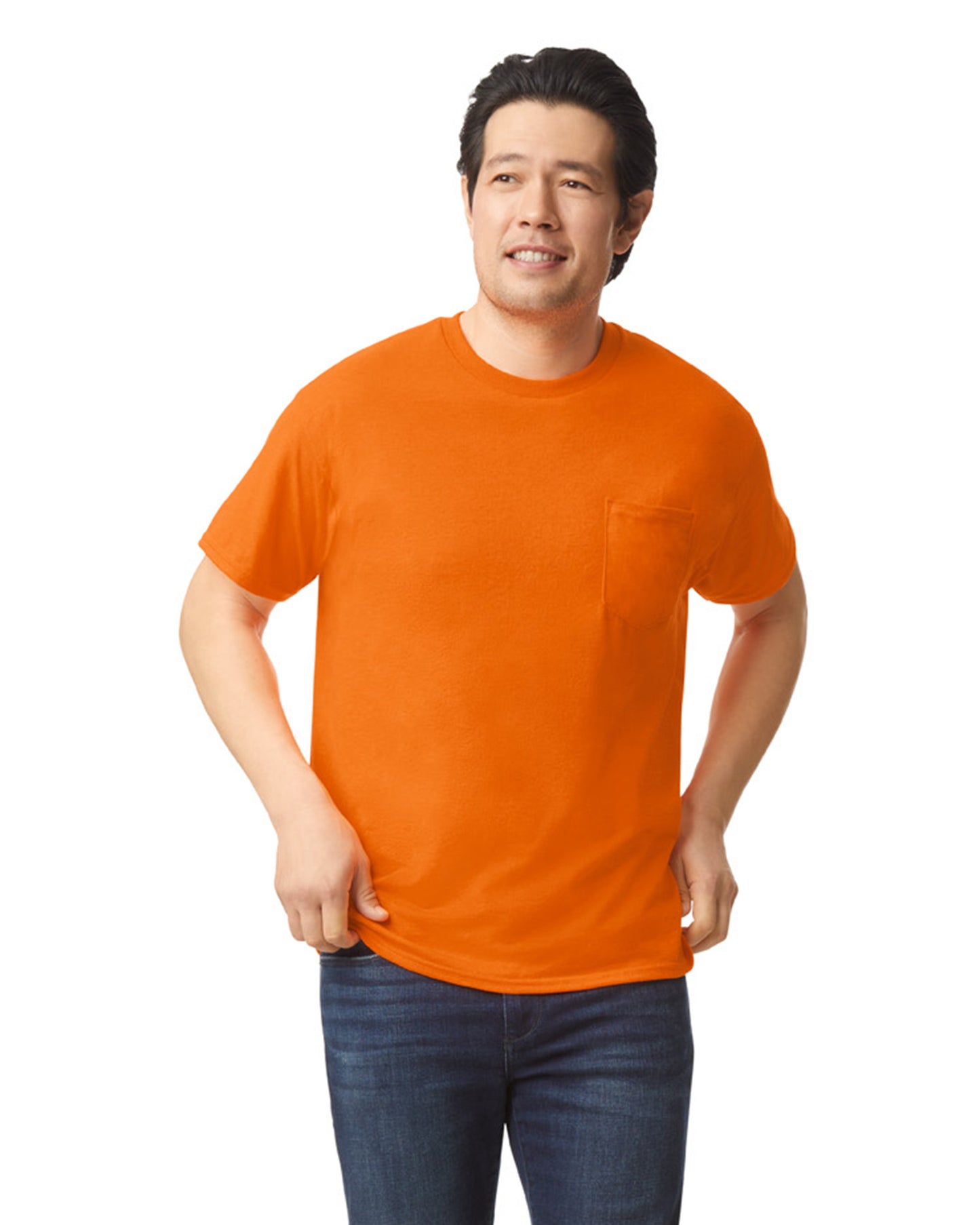 Unisex 50/50 Pocket T-Shirt - S Orange