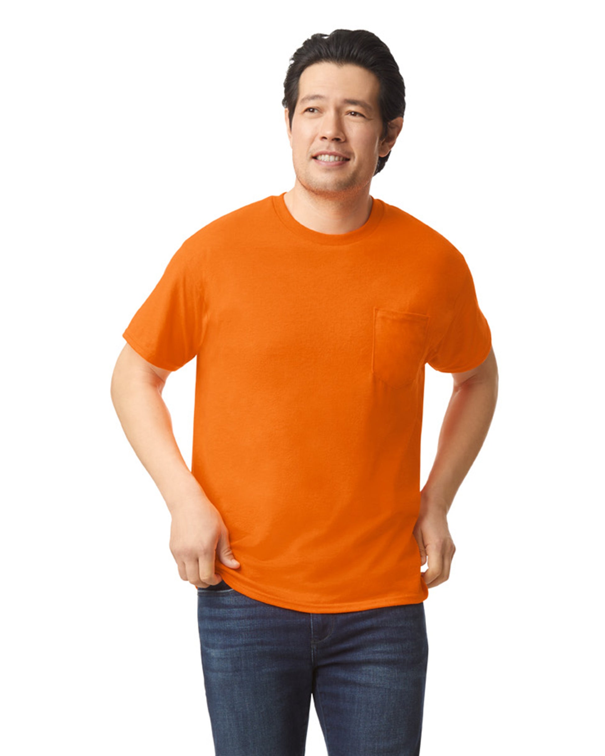Unisex 50/50 Pocket T-Shirt - S Orange
