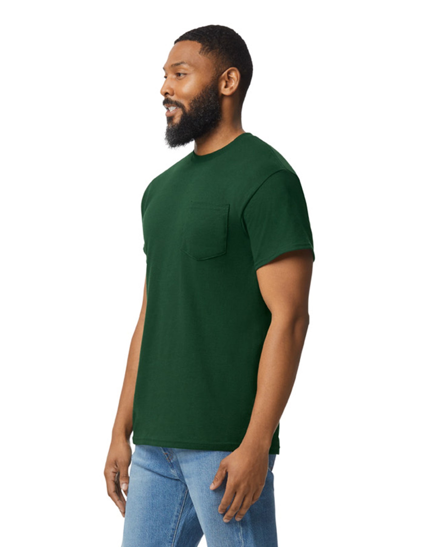 Unisex 50/50 Pocket T-Shirt - Forest Green