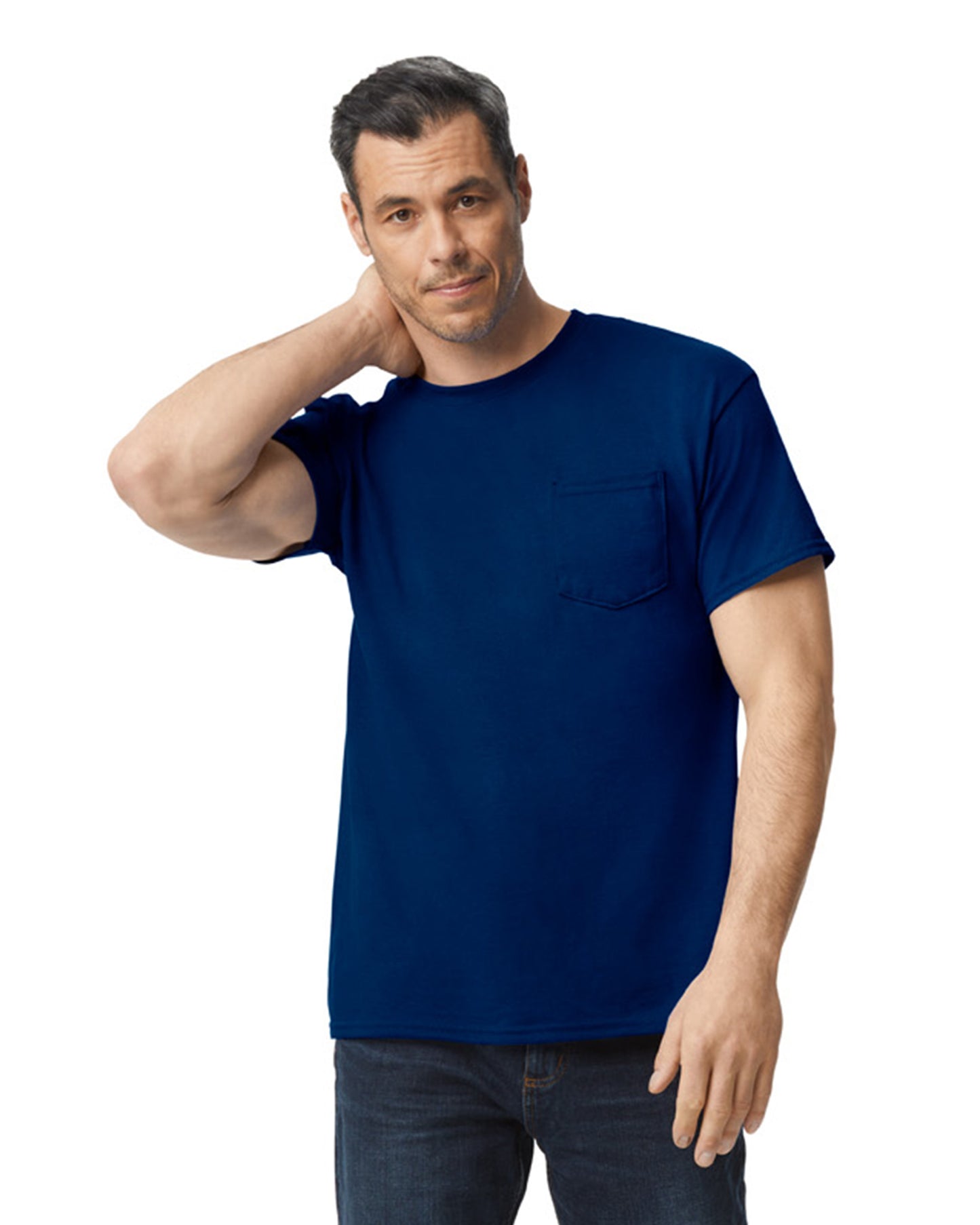 Unisex 50/50 Pocket T-Shirt - Navy