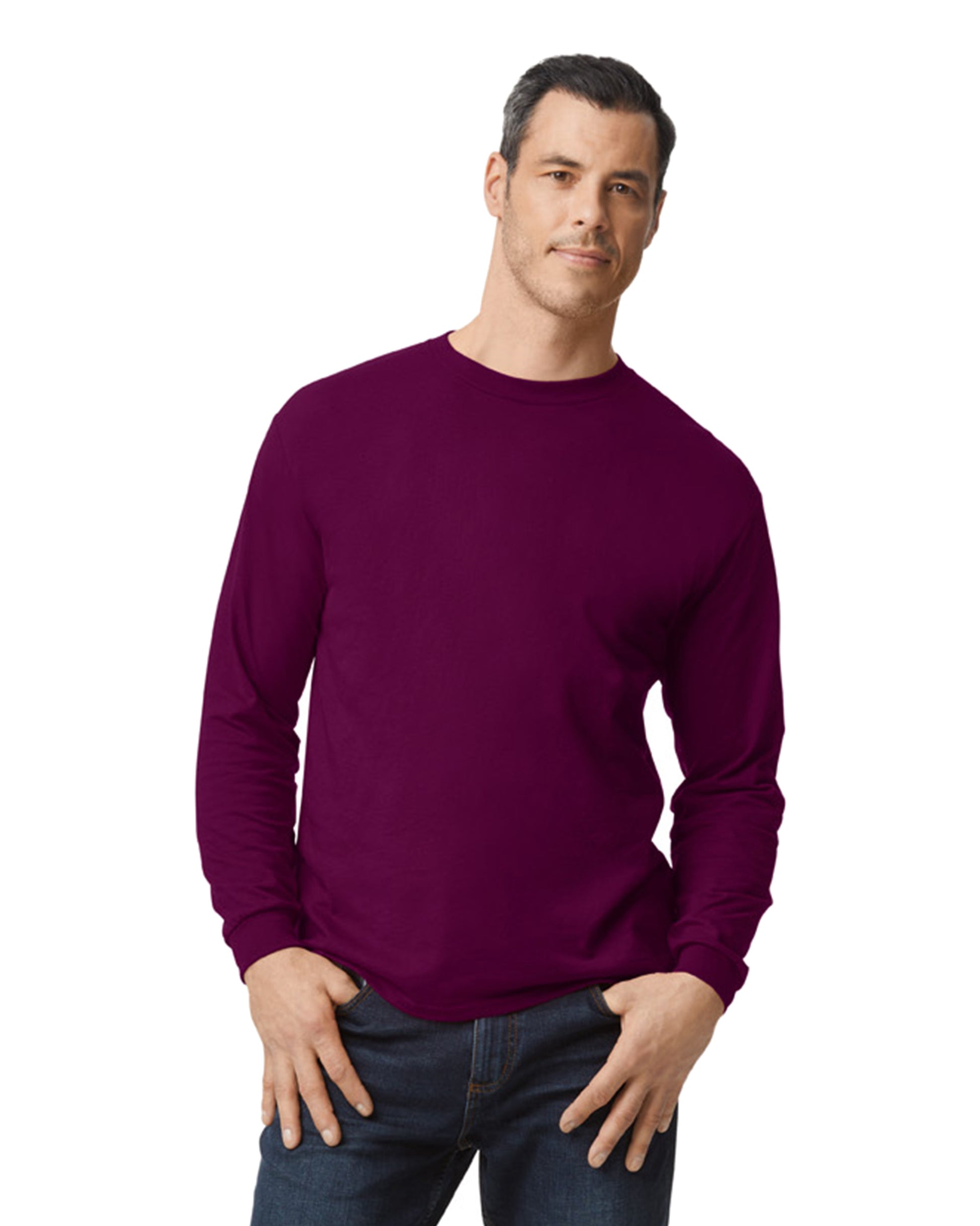 Unisex 50/50 Long-Sleeve T-Shirt - Maroon