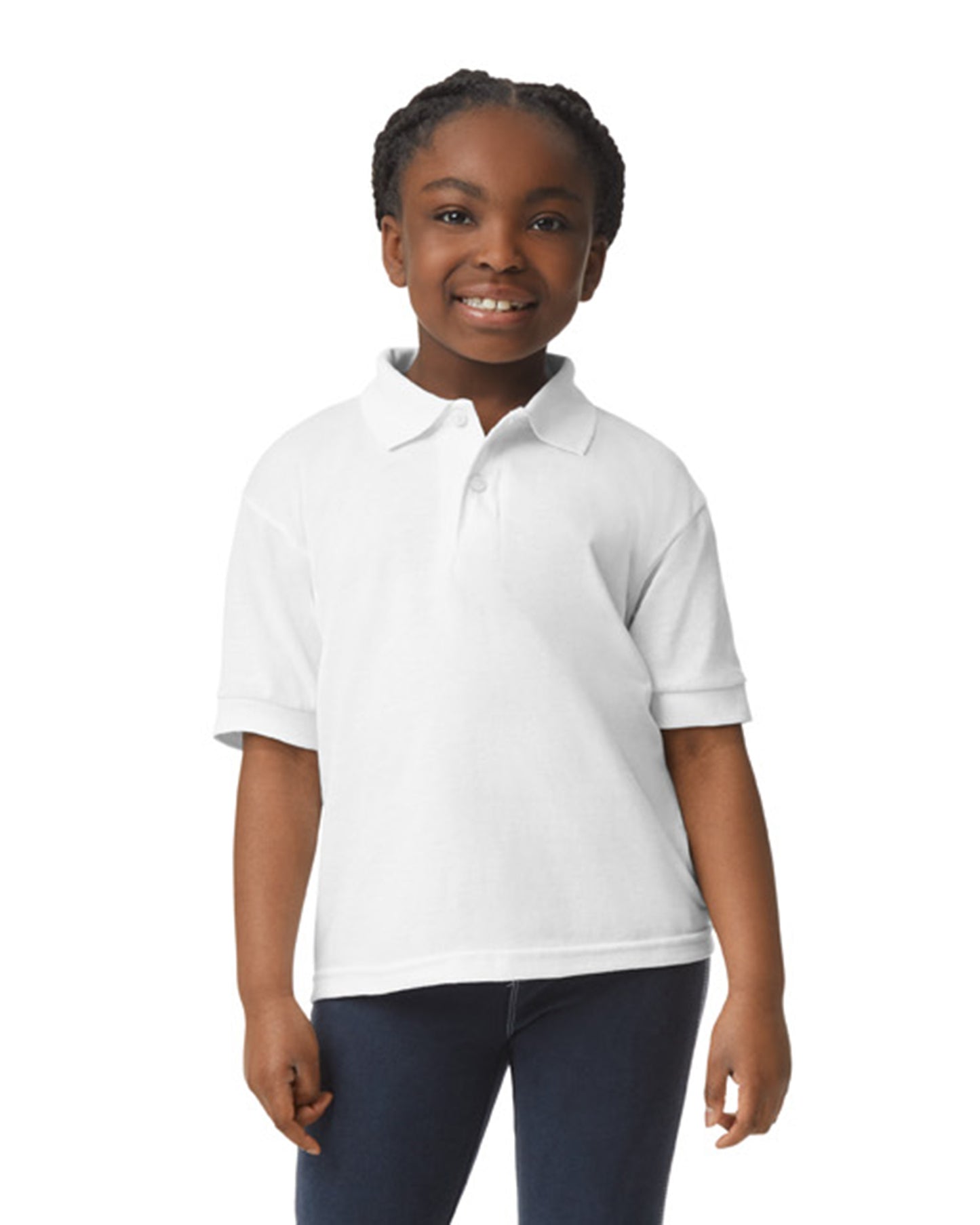 Youth 50/50 Jersey Polo - White