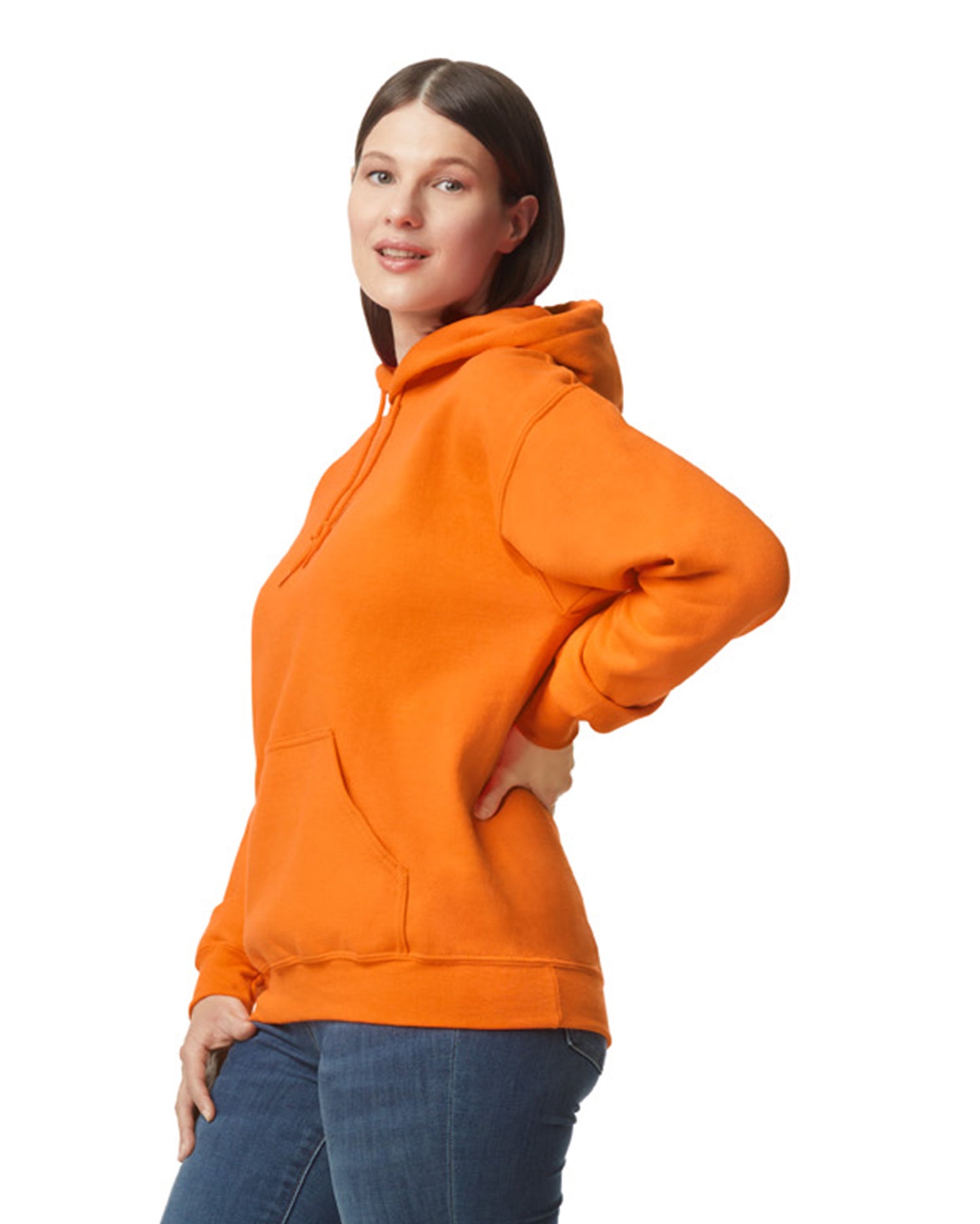 Unisex DryBlend® 50/50 Hoodie - High Viz Safety Orange
