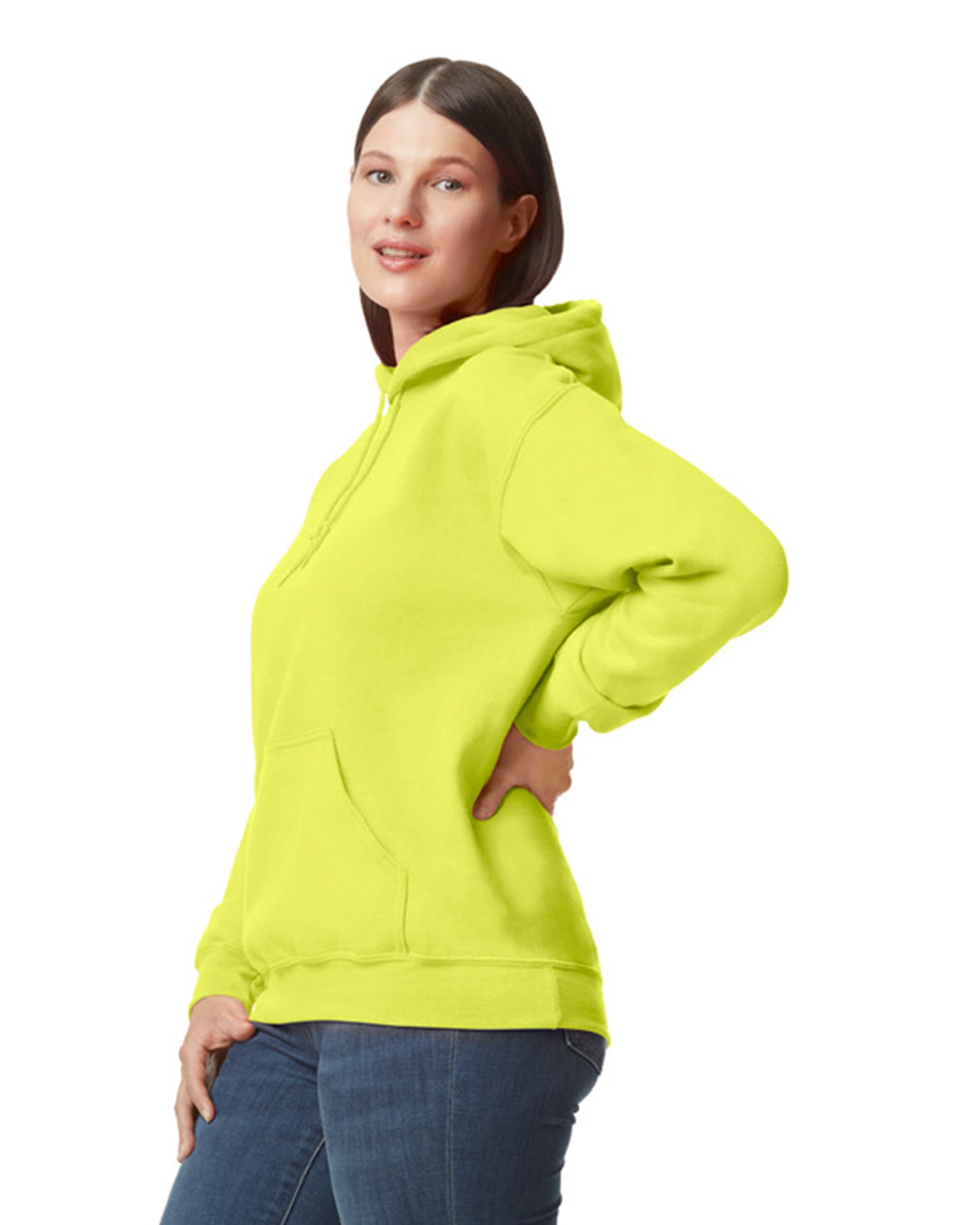 Unisex DryBlend® 50/50 Hoodie - High Viz Safety Green