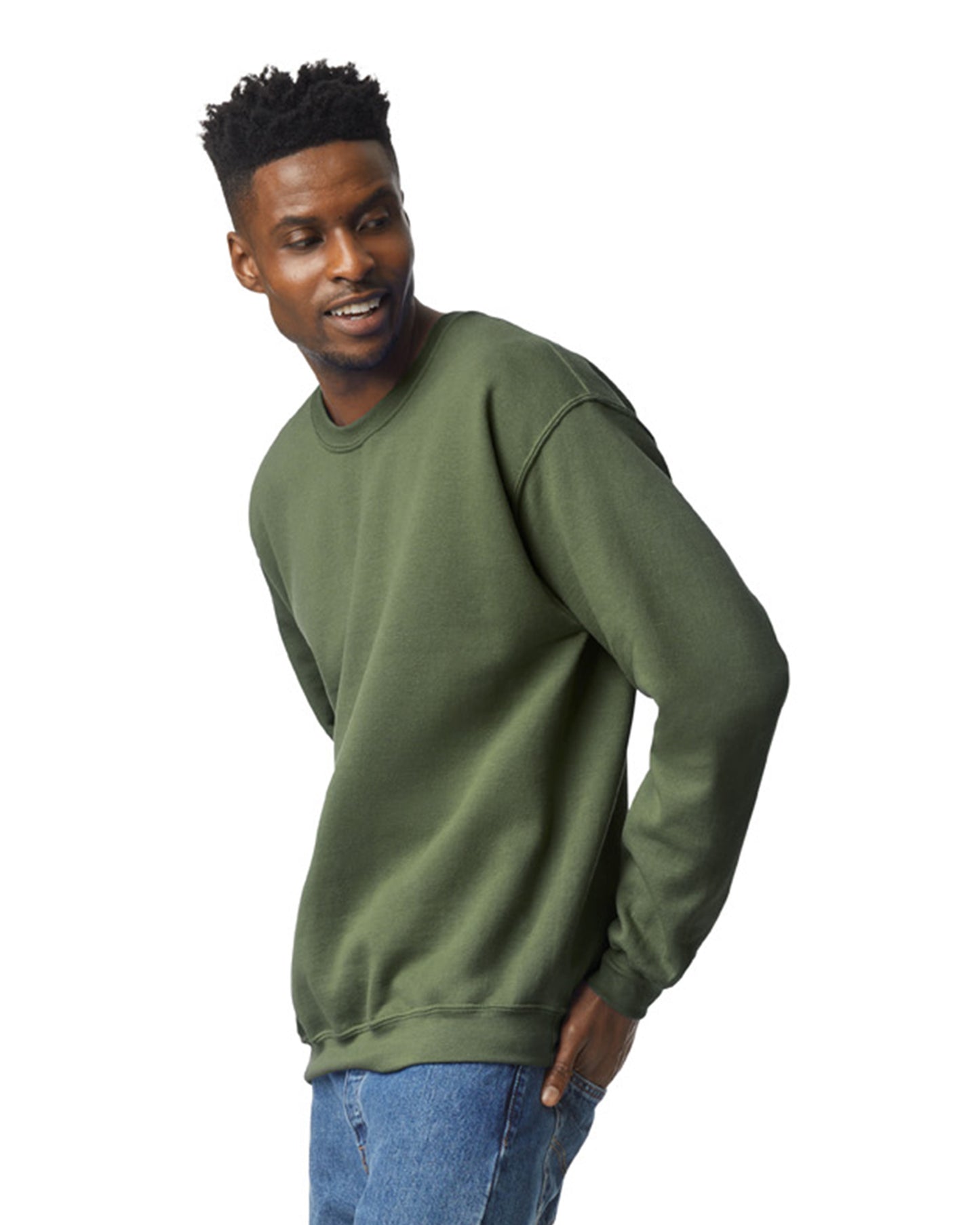 Unisex Heavy Blend��� 50/50 Fleece Crew - Military Green