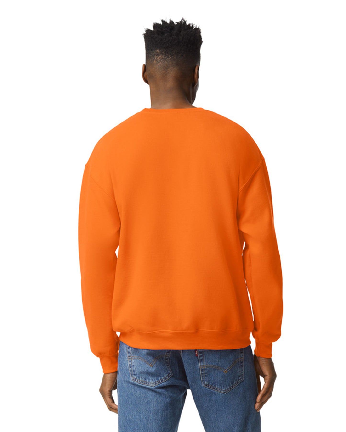 Unisex Heavy Blend��� 50/50 Fleece Crew - High Viz Safety Orange