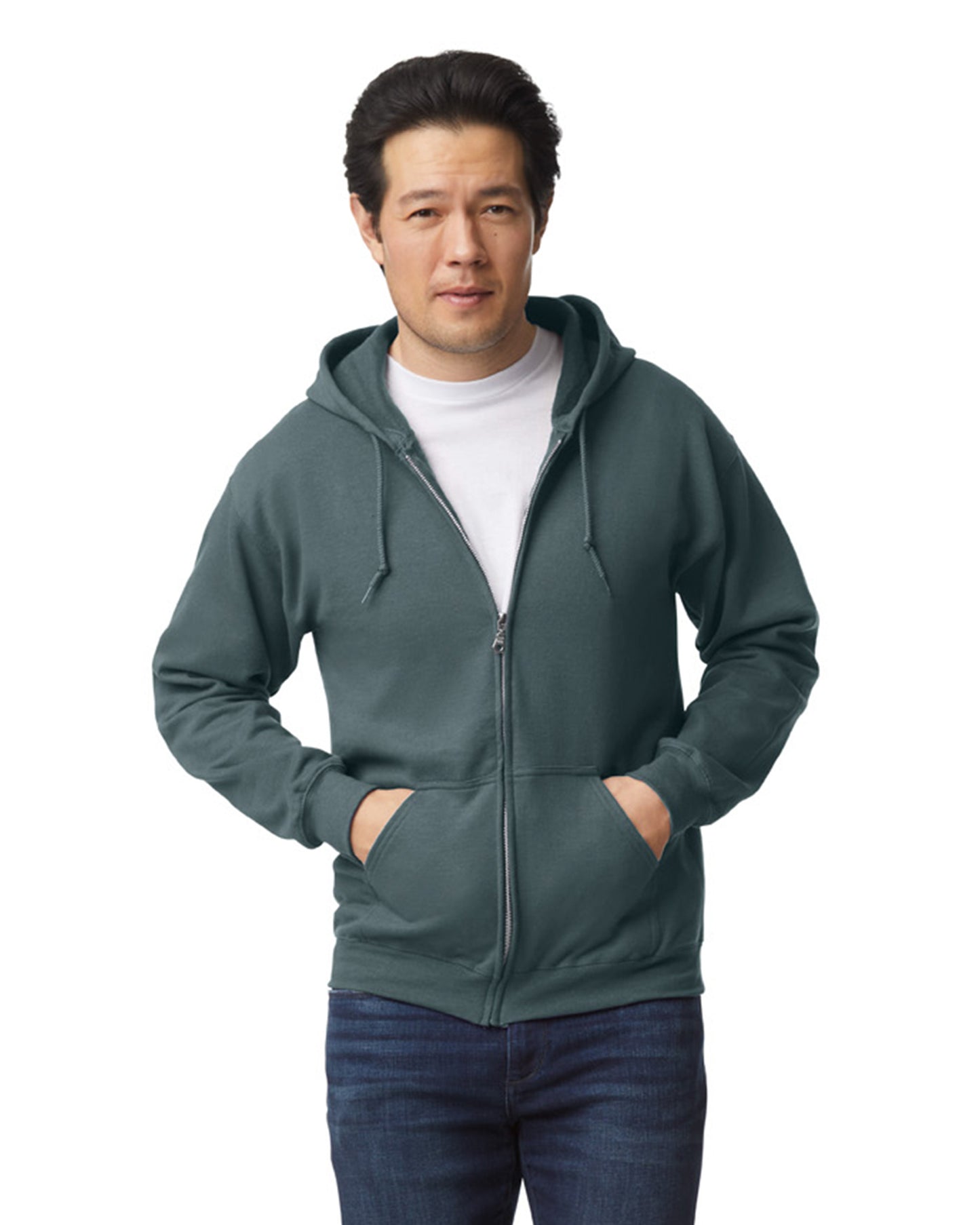 Unisex Heavy Blend™ 50/50 Full-Zip Hoodie - Dark Heather