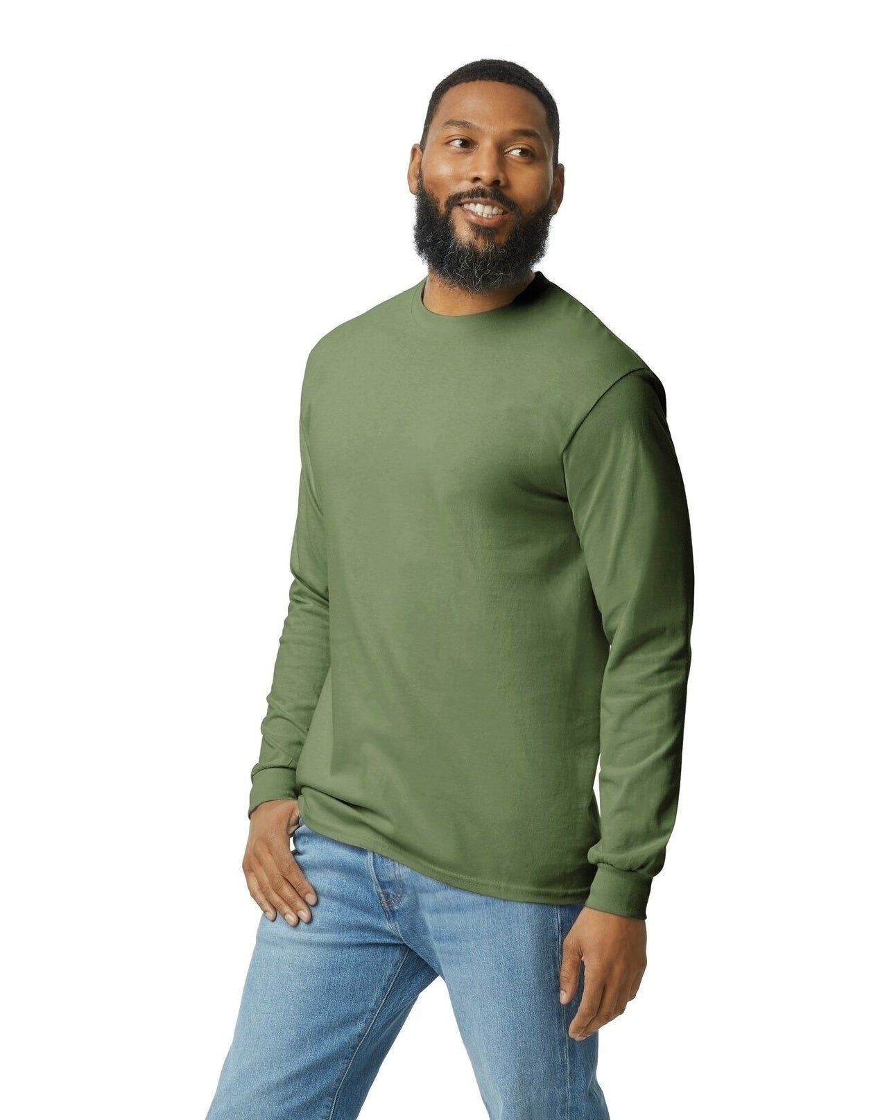 Unisex Heavy Cotton™ Long-Sleeve T-Shirt - Military Green