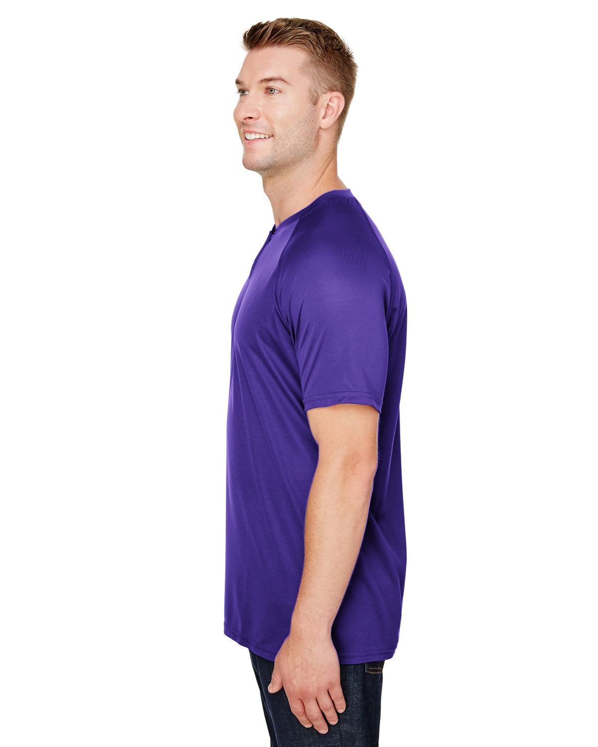 Unisex Attain 2-Button Baseball Jersey - Purple