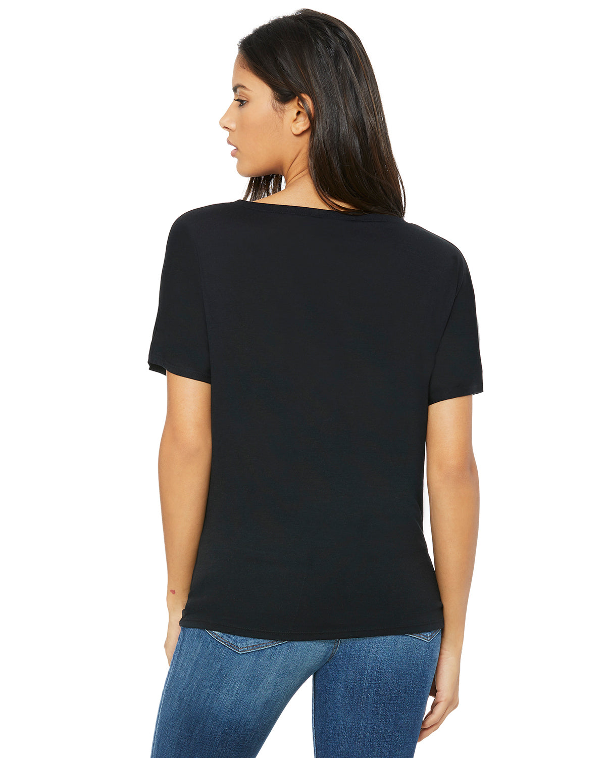 Women's Slouchy V-Neck T-Shirt - Black