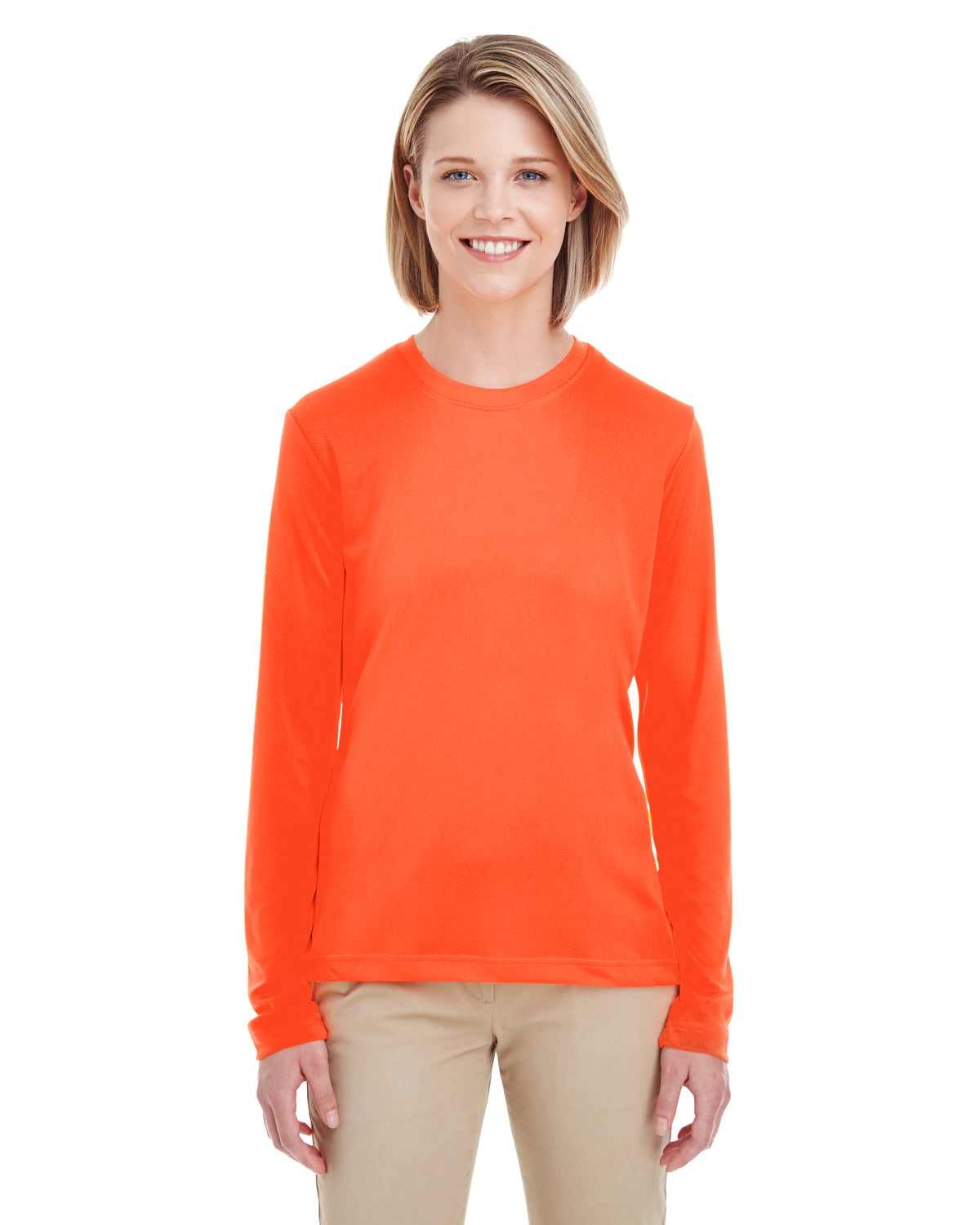 Women's Cool & Dry Performance Long-Sleeve Top - Bright Orange