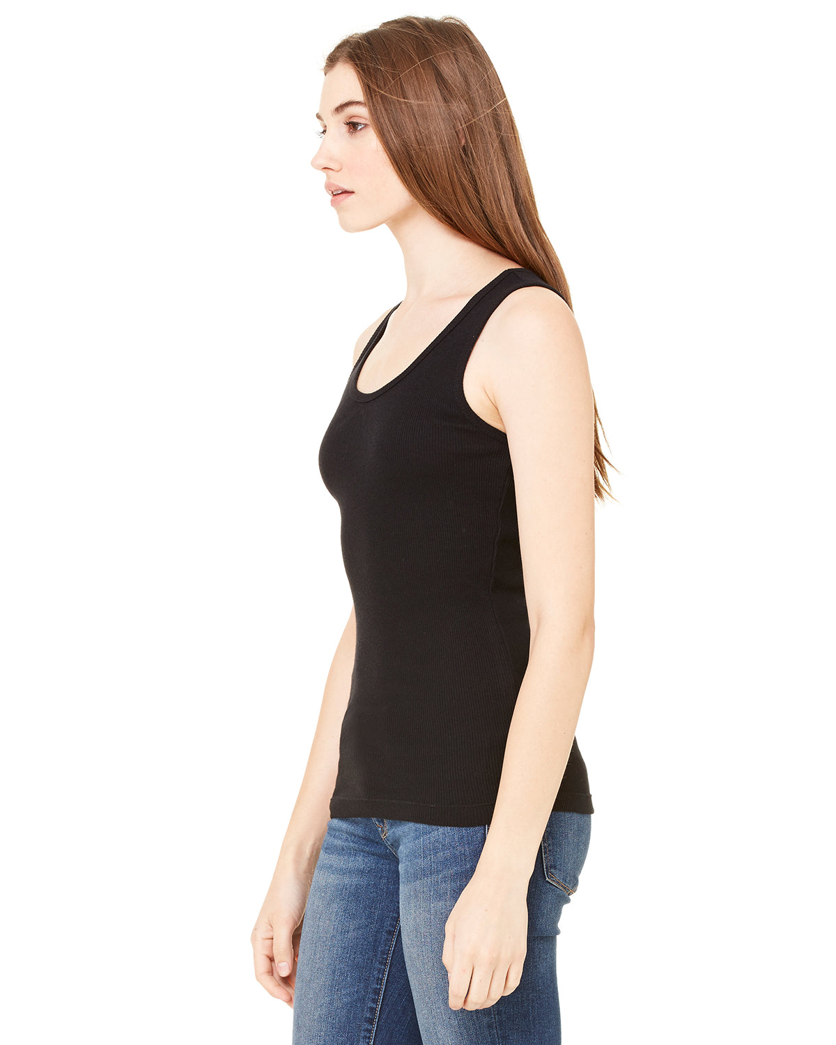 Women's 2x1 Rib Tank - Black