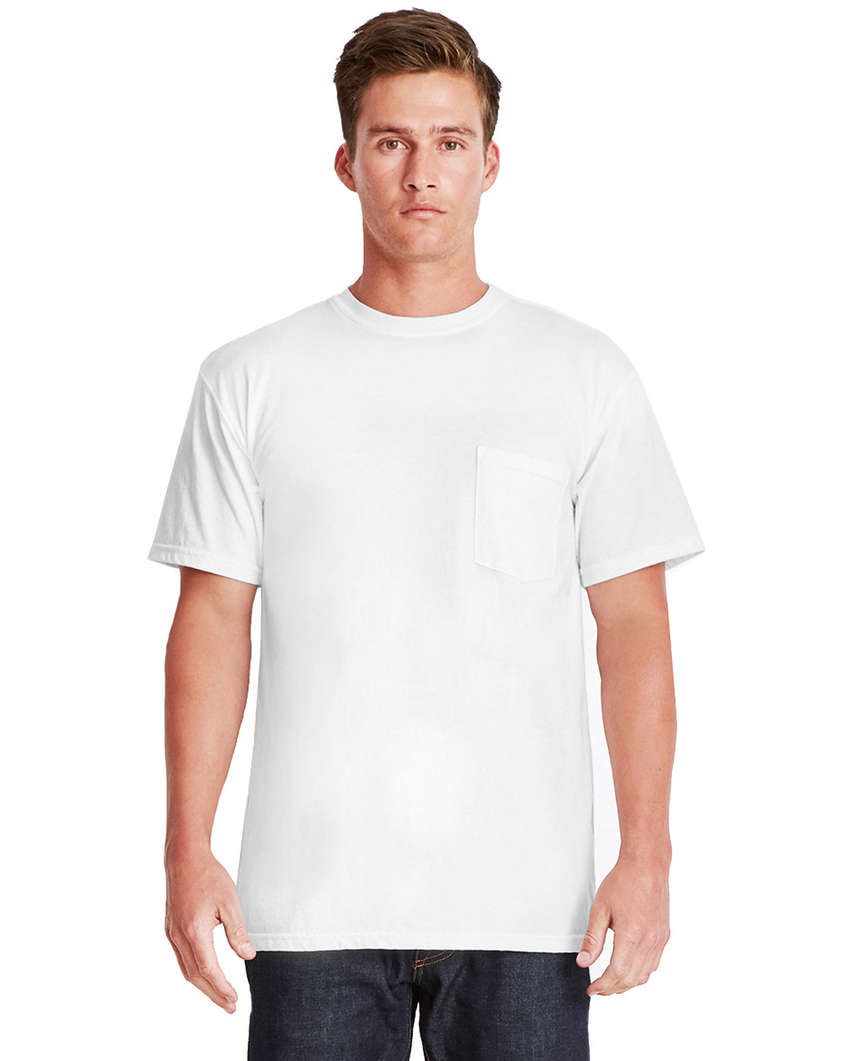 Unisex Inspired Dye Crew with Pocket - White