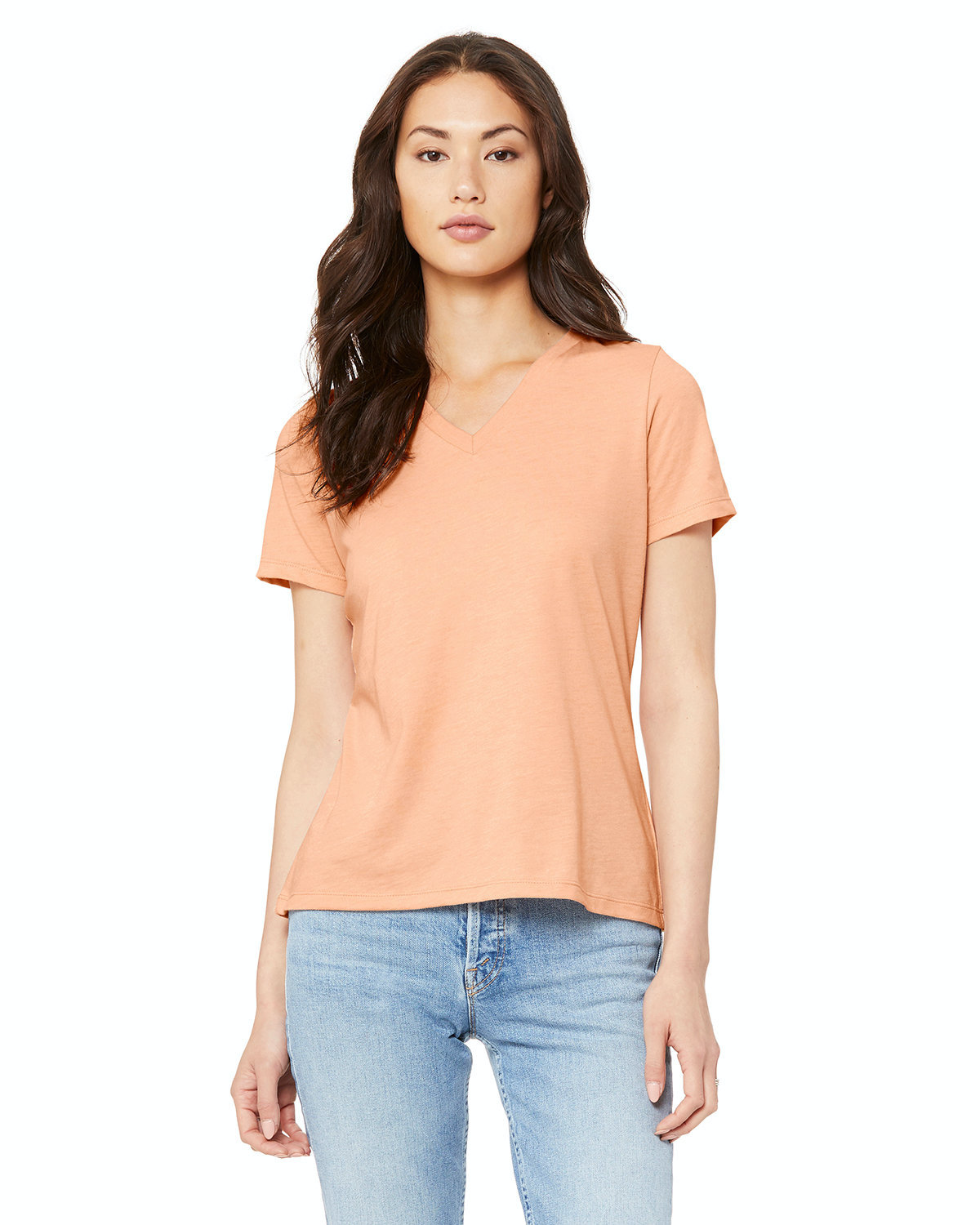 Women's Relaxed Jersey V-Neck T-Shirt - Heather Peach
