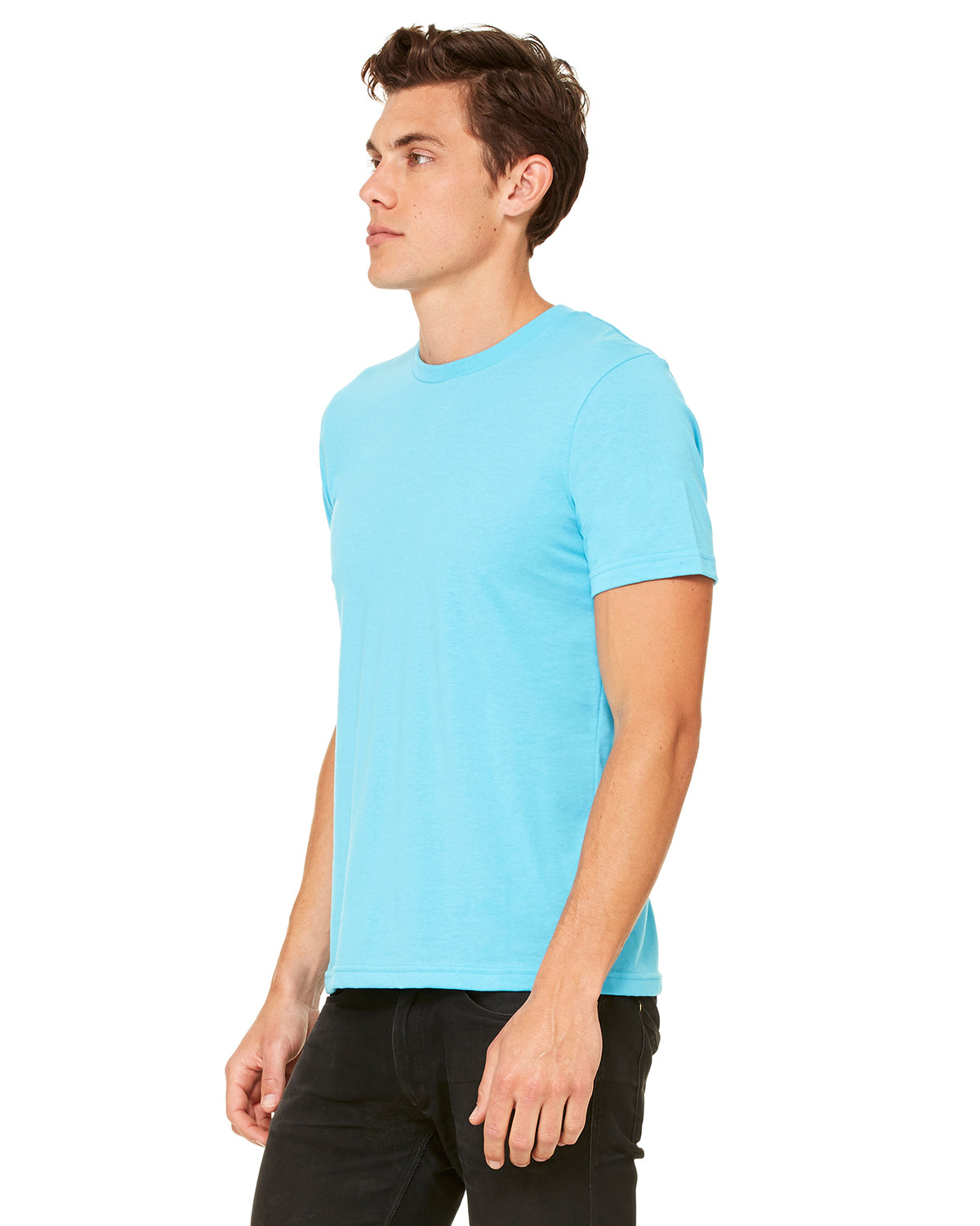 Unisex Poly-Cotton Short-Sleeve T-Shirt - Neon Blue