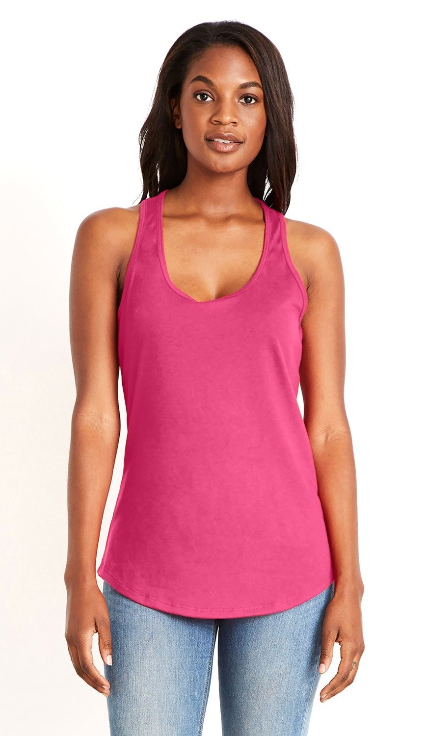 Women's Gathered Racerback Tank - Hot Pink