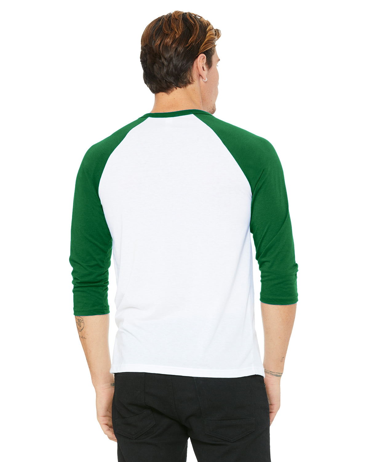 Unisex 3/4-Sleeve Baseball T-Shirt - White / Kelly