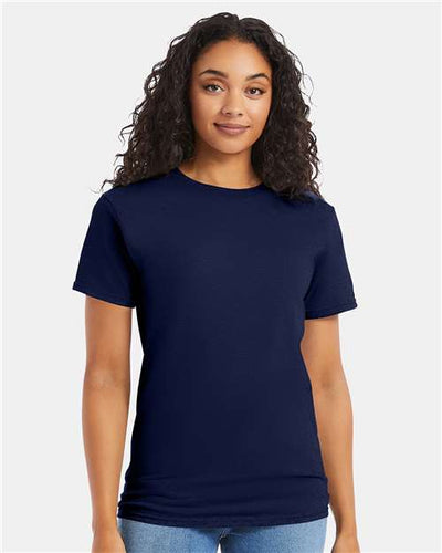 Hanes 5280 Navy — on model front
