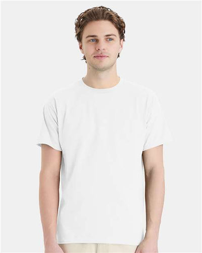 Hanes 5280 White — on model front