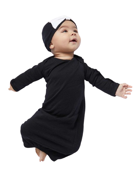 Infant Baby Rib Layette - Black