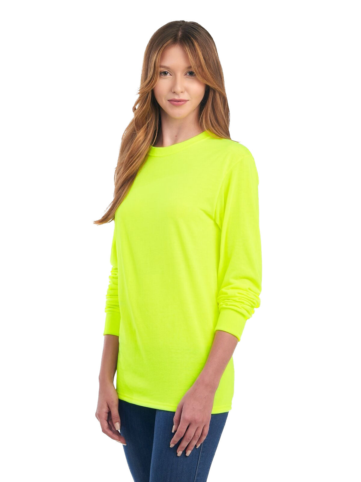 Unisex DRI-POWER® SPORT Long-Sleeve T-Shirt - High Viz Safety Green