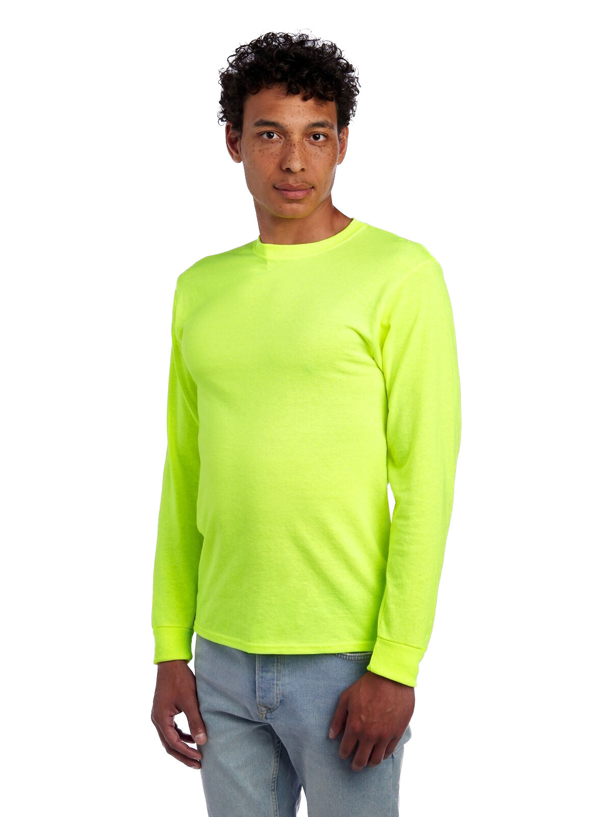 Unisex DRI-POWER® ACTIVE Long-Sleeve T-Shirt - High Viz Safety Green