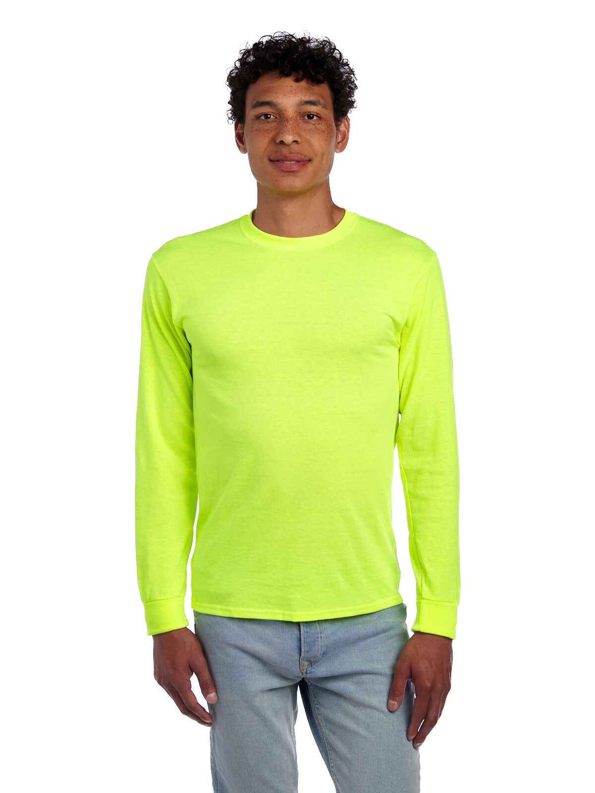 Unisex DRI-POWER® ACTIVE Long-Sleeve T-Shirt - High Viz Safety Green