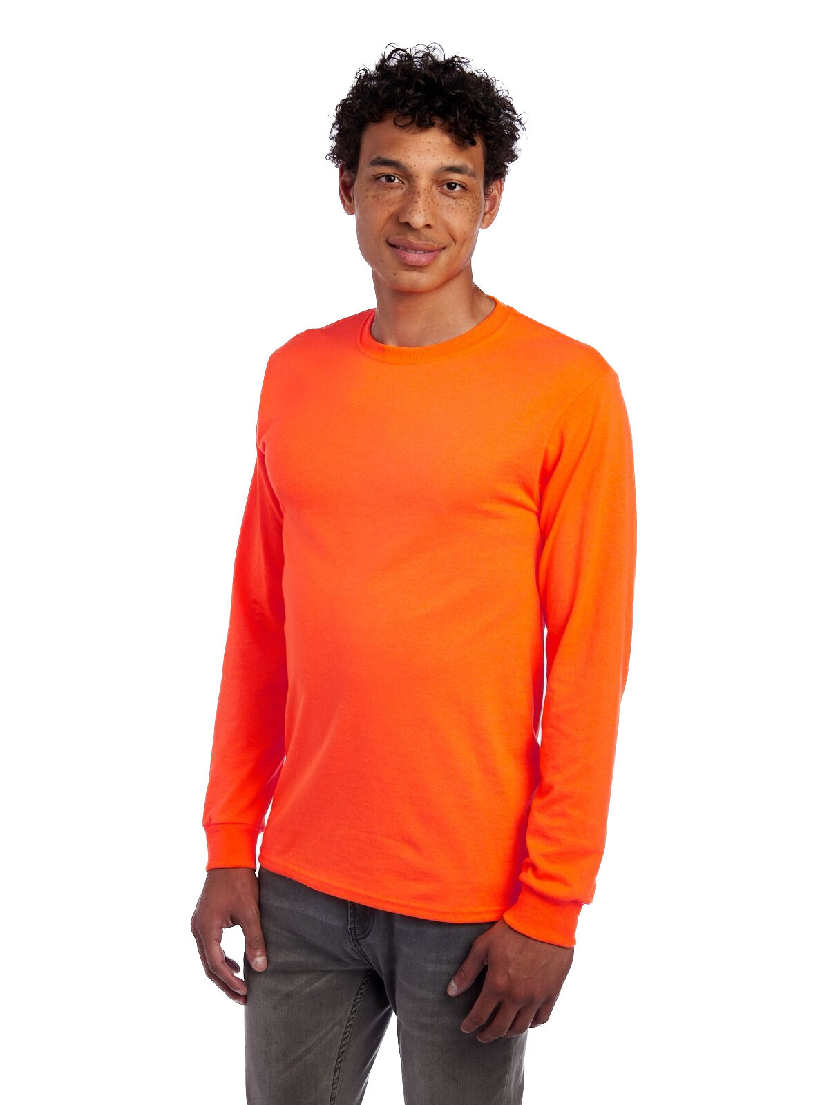 Unisex DRI-POWER® ACTIVE Long-Sleeve T-Shirt - High Viz Safety Orange