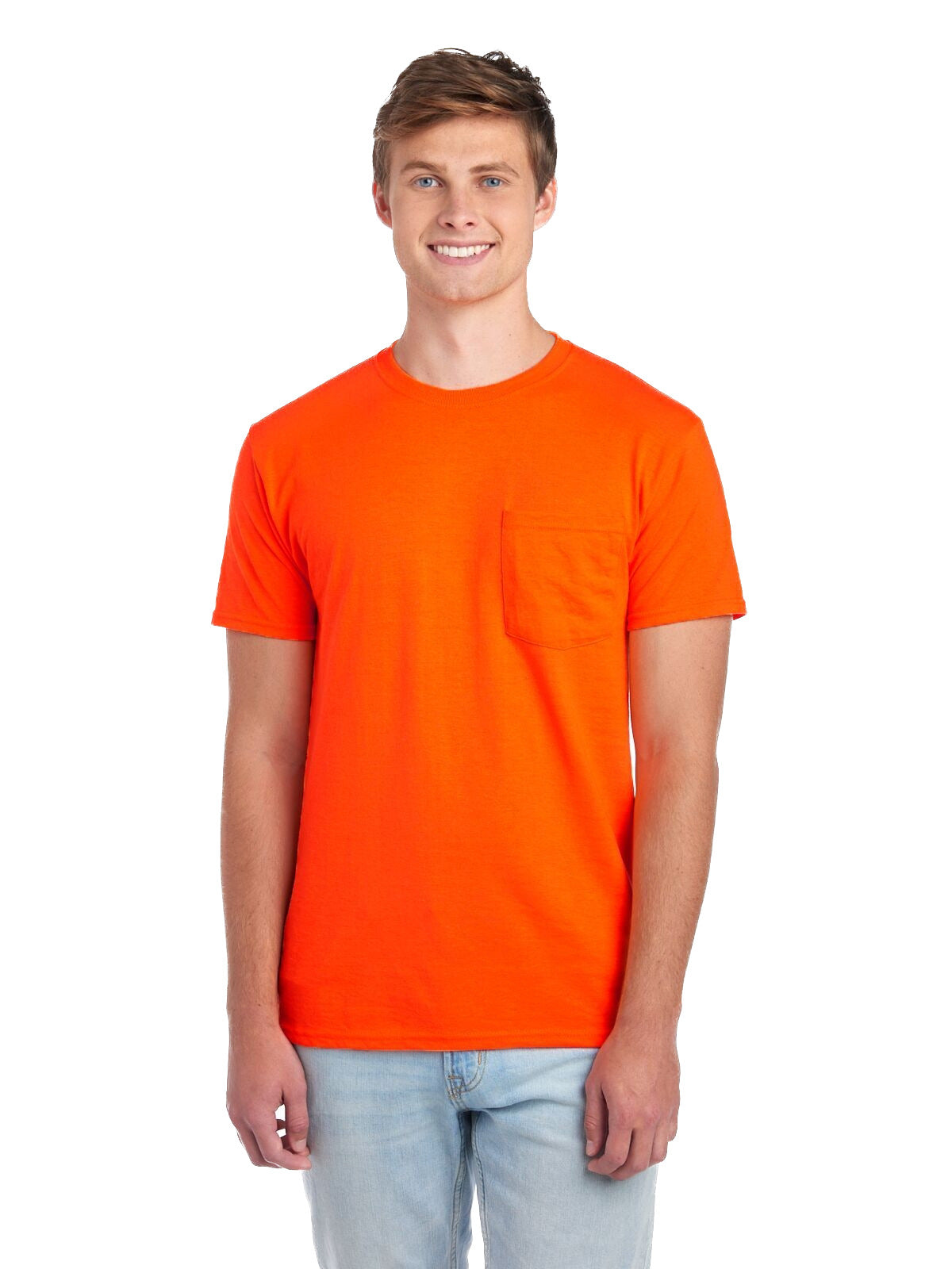 Unisex DRI-POWER® ACTIVE Pocket T-Shirt - High Viz Safety Orange