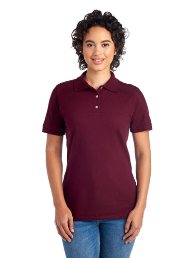 Women's Premium 100% Ringspun Cotton Piqué Polo - Maroon
