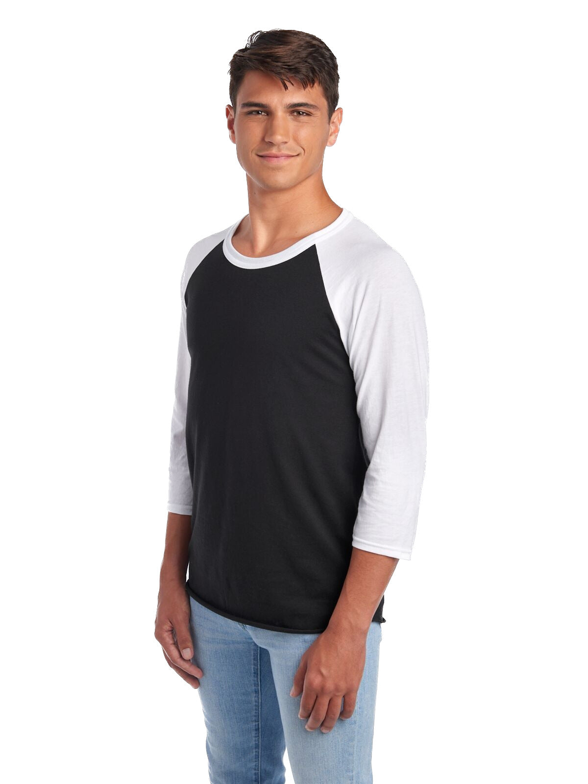 Unisex Premium Blend Raglan Baseball T-Shirt - Black Ink / White
