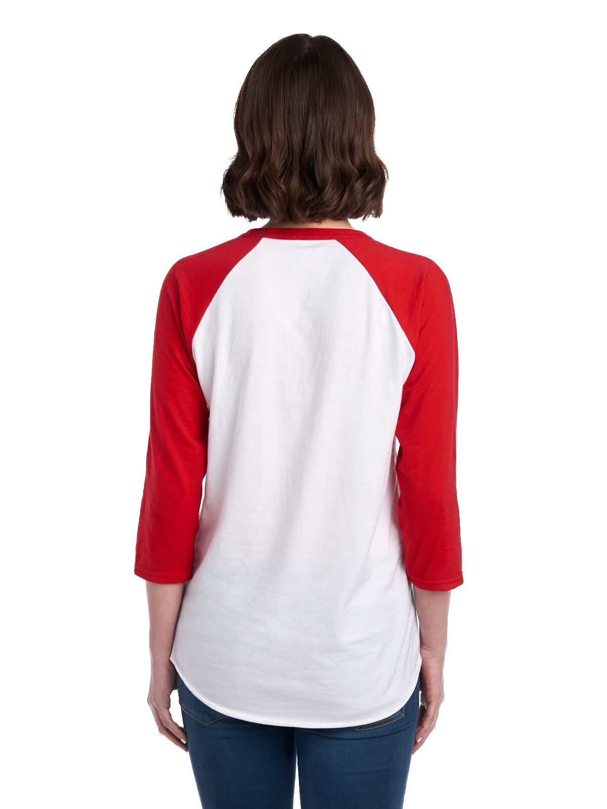 Unisex Premium Blend Raglan Baseball T-Shirt - White / True Red