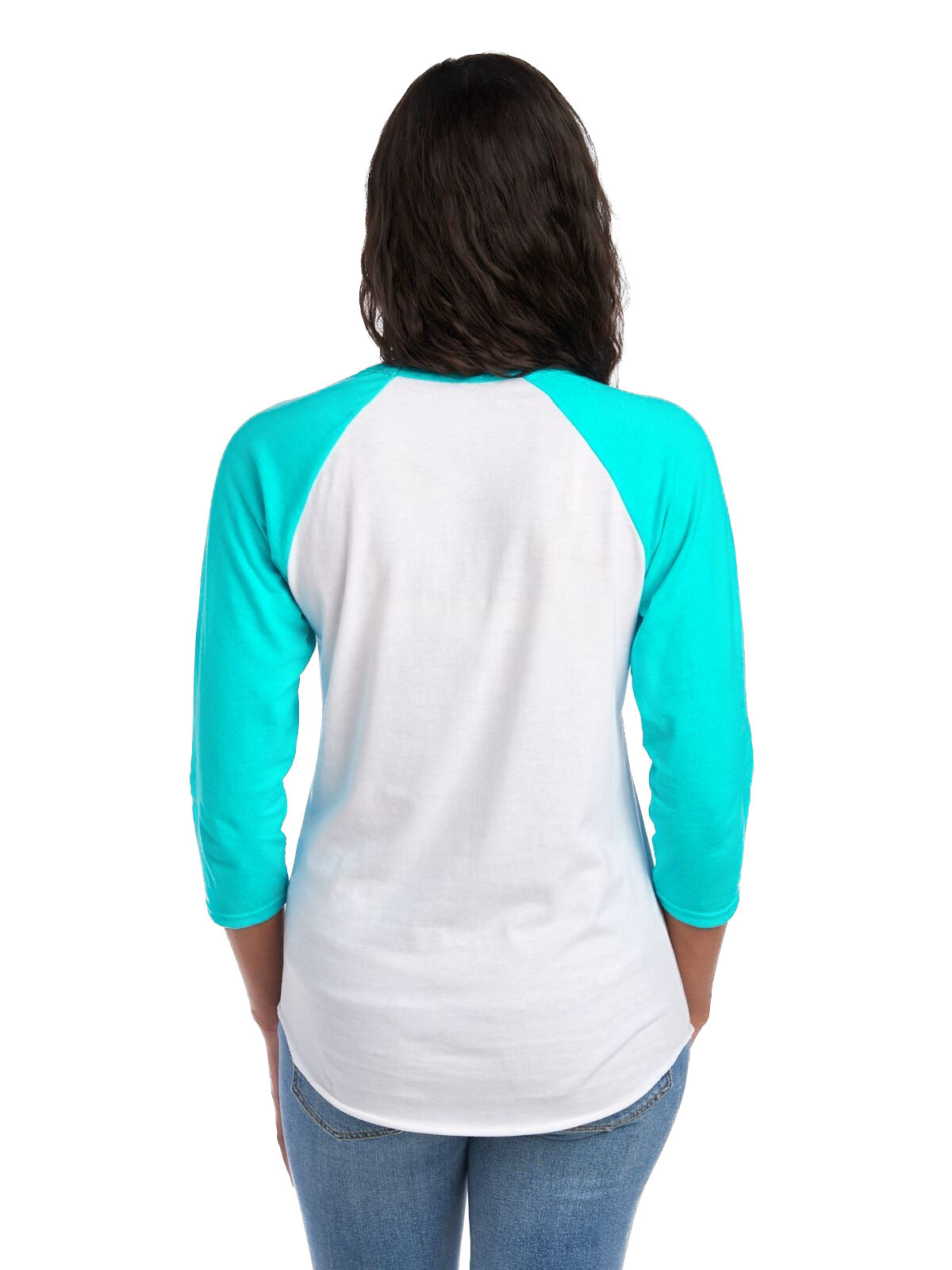 Unisex Premium Blend Raglan Baseball T-Shirt - White / Scuba Blue