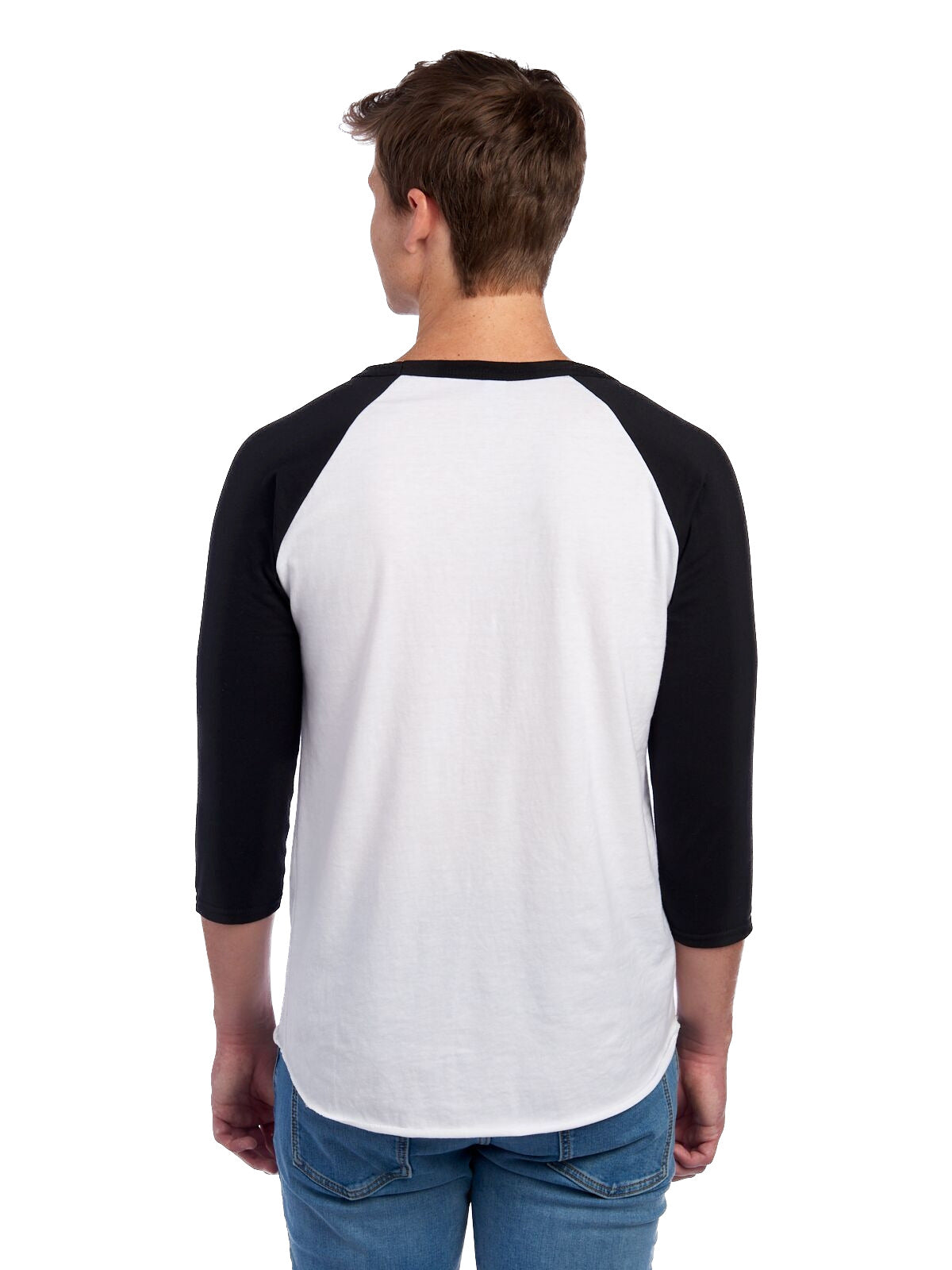 Unisex Premium Blend Raglan Baseball T-Shirt - White / Black Ink