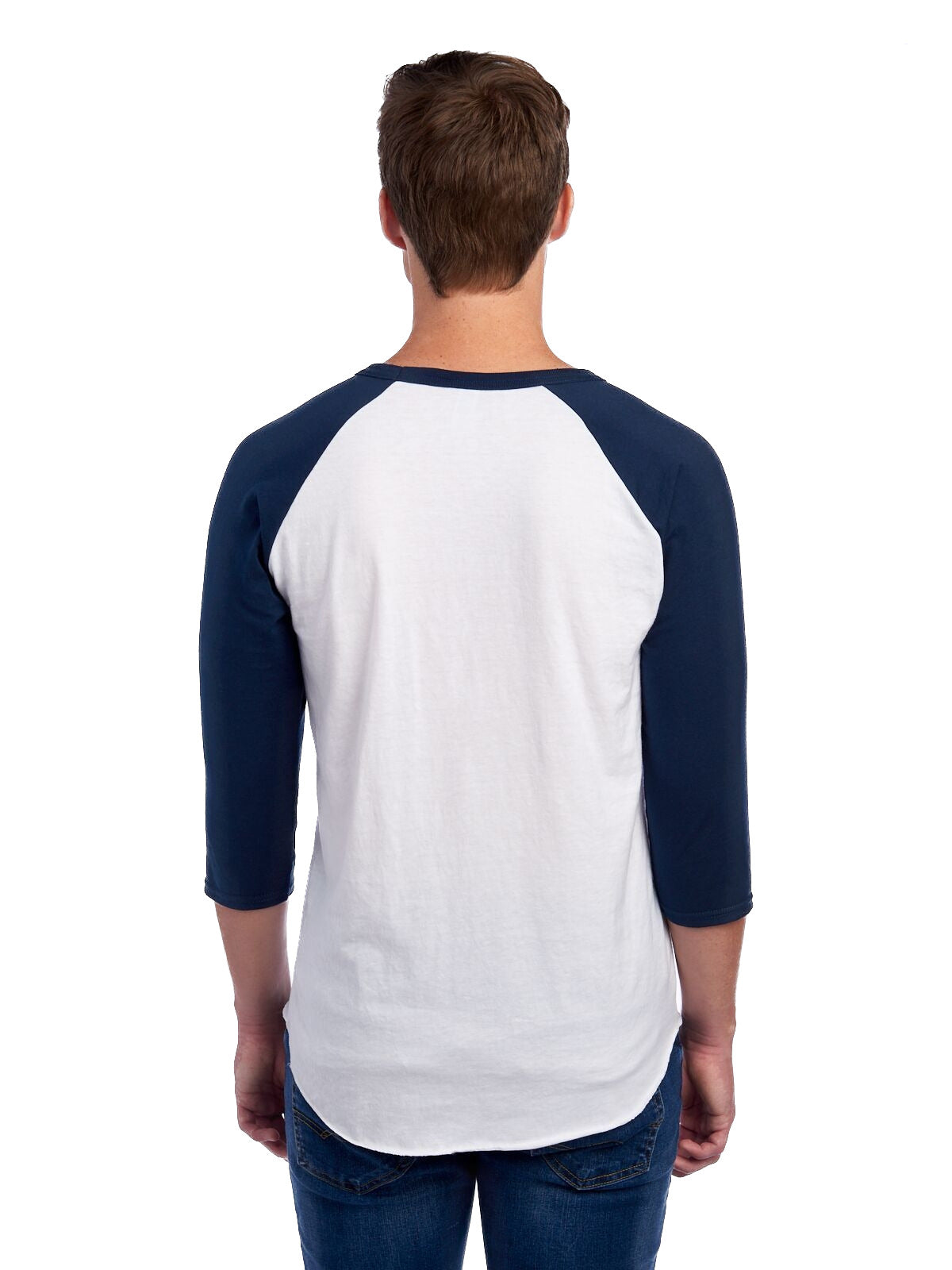Unisex Premium Blend Raglan Baseball T-Shirt - White / J Navy