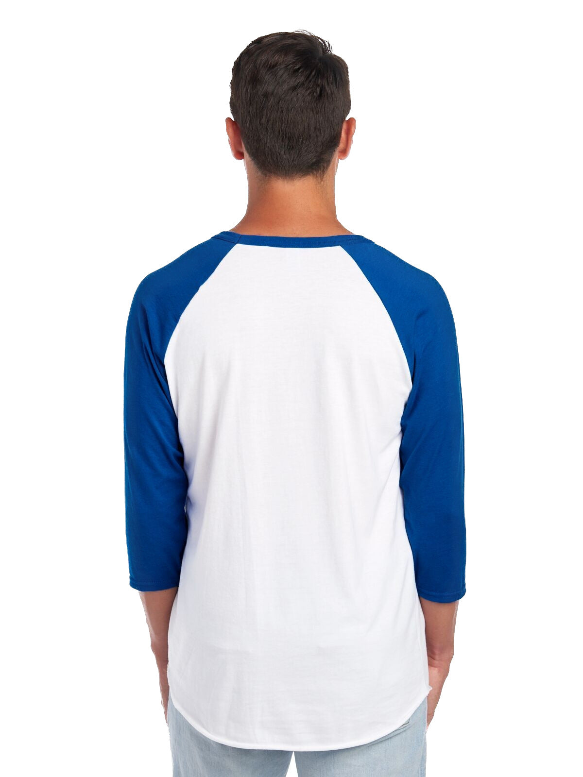Unisex Premium Blend Raglan Baseball T-Shirt - White / Royal