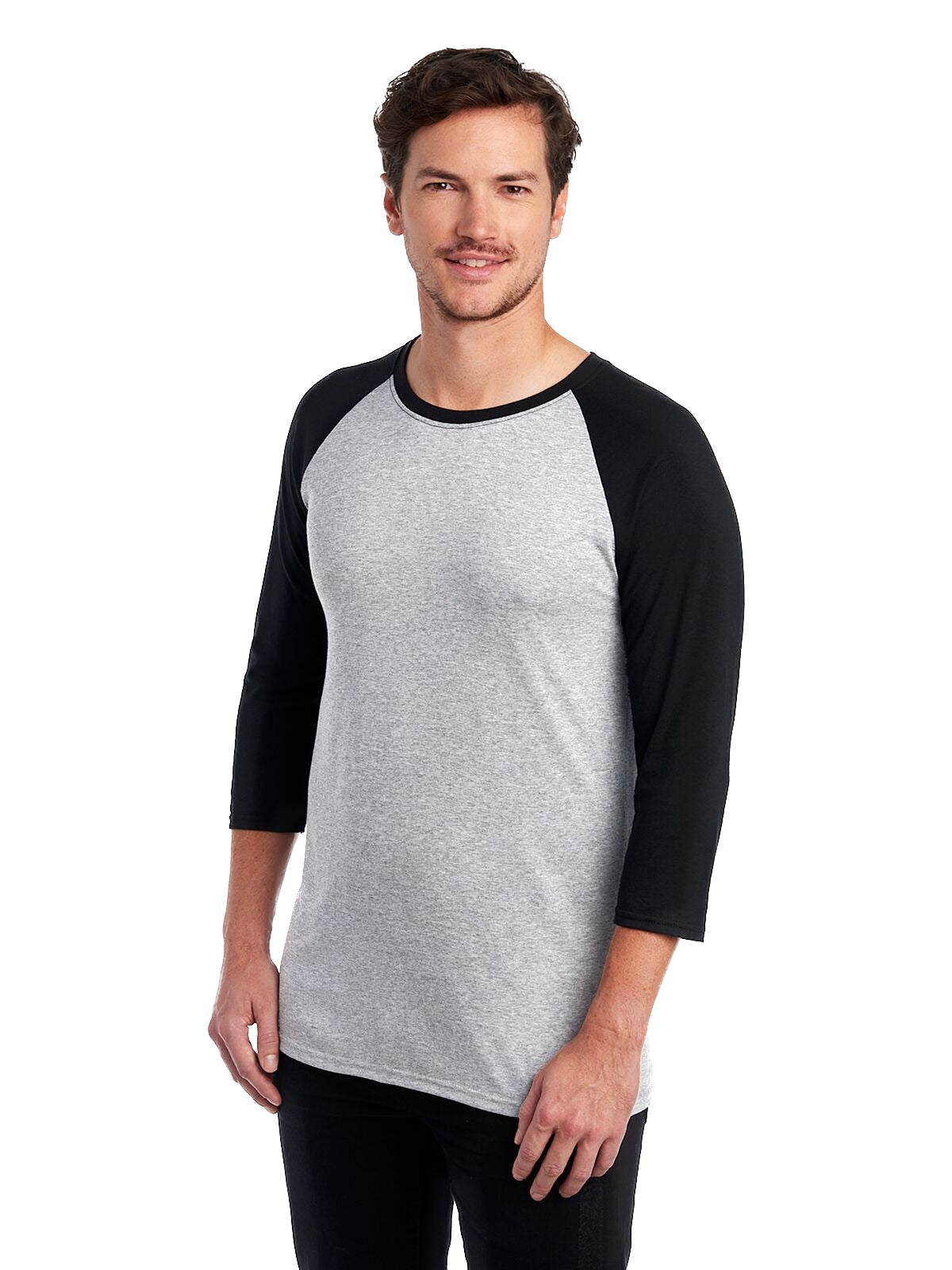Unisex TRI-BLEND Baseball Raglan - Oxford / Black
