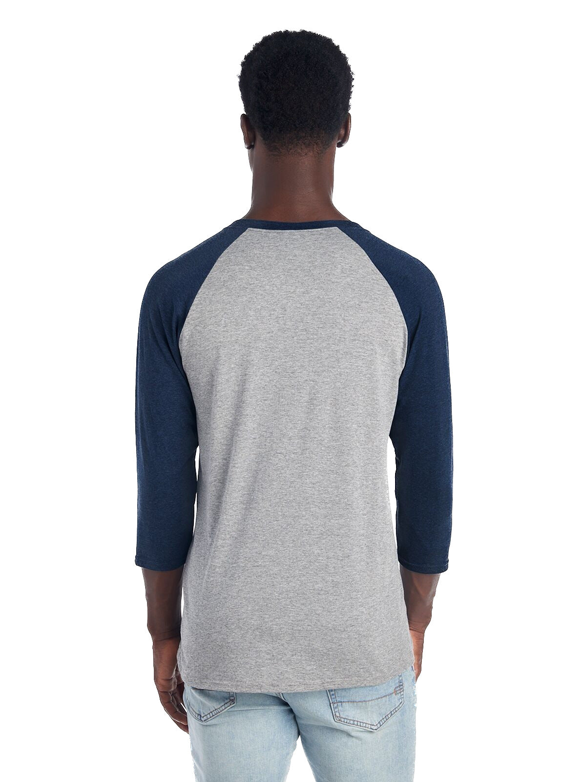 Unisex TRI-BLEND Baseball Raglan - Oxford / Indg Heather