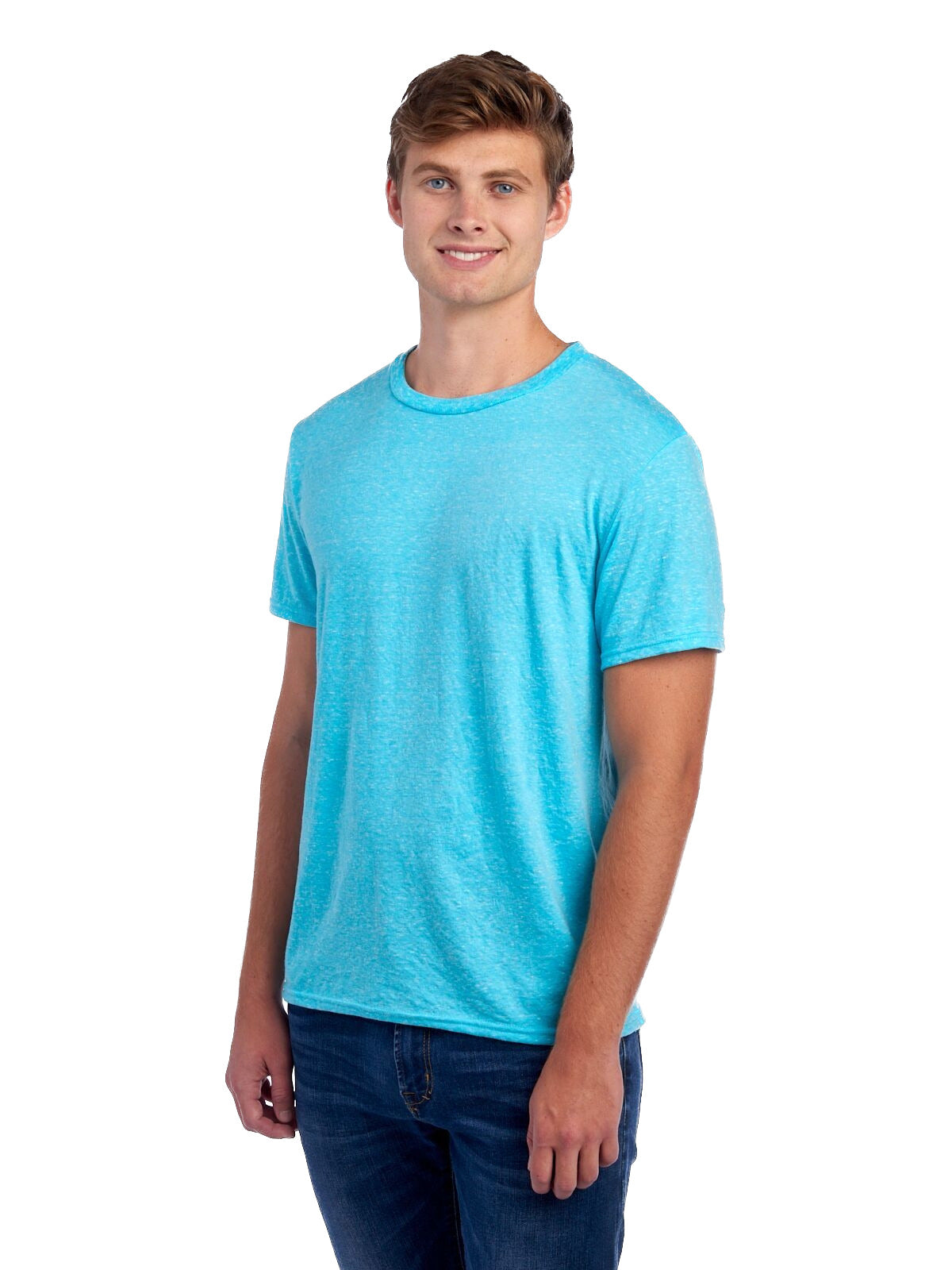 Unisex Snow Heather T-Shirt - Caribbean Blue