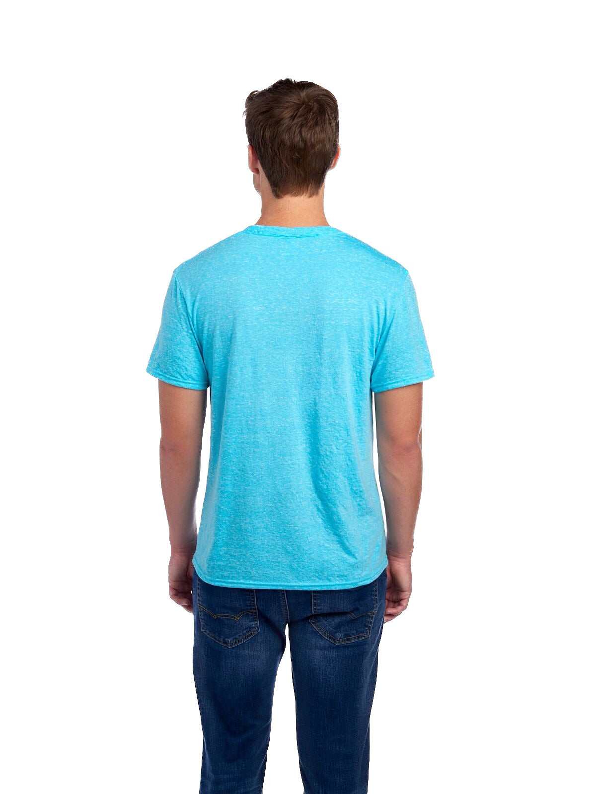Unisex Snow Heather T-Shirt - Caribbean Blue