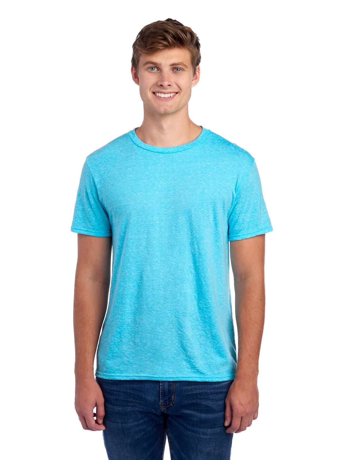 Unisex Snow Heather T-Shirt - Caribbean Blue