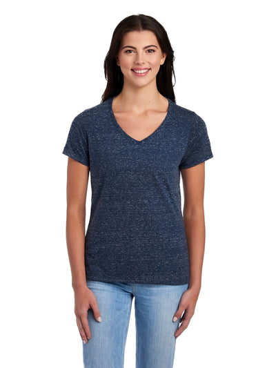 Women's Snow Heather Jersey V-Neck - Navy