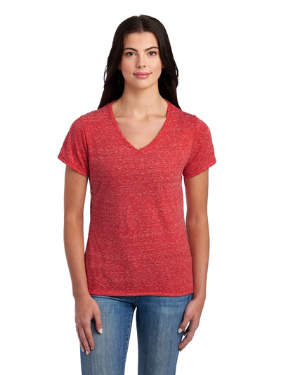 Women's Snow Heather Jersey V-Neck - Red