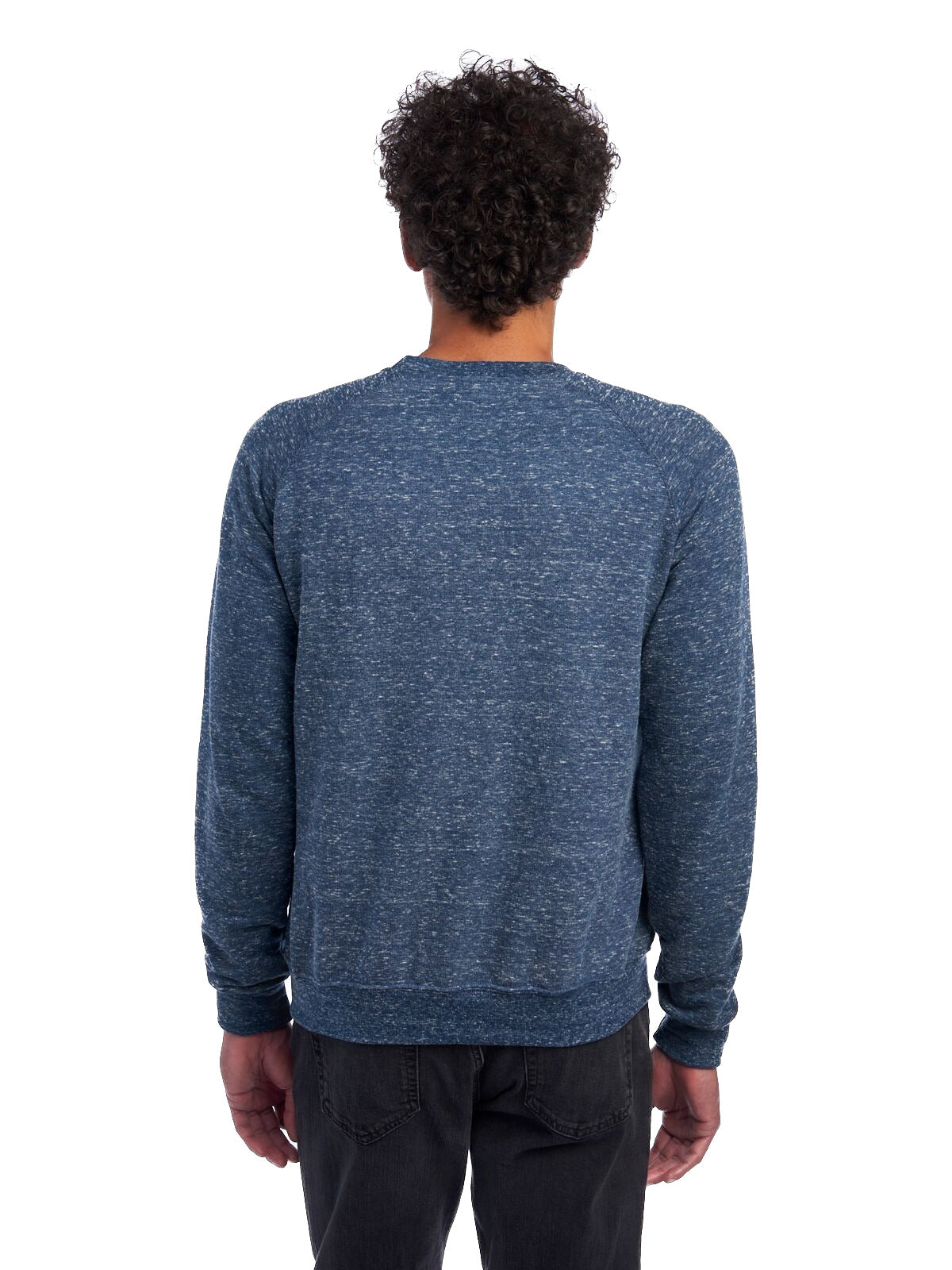 Unisex Snow Heather French Terry Crewneck Sweatshirt - Navy