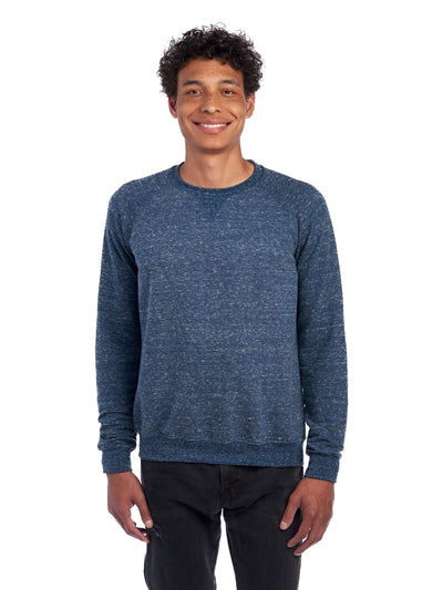 Unisex Snow Heather French Terry Crewneck Sweatshirt - Navy