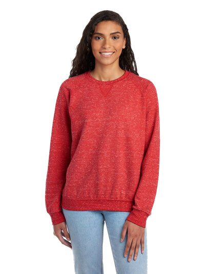 Unisex Snow Heather French Terry Crewneck Sweatshirt - Red