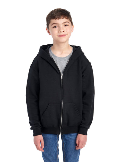 Youth NuBlend® Fleece Full-Zip Hoodie - Black
